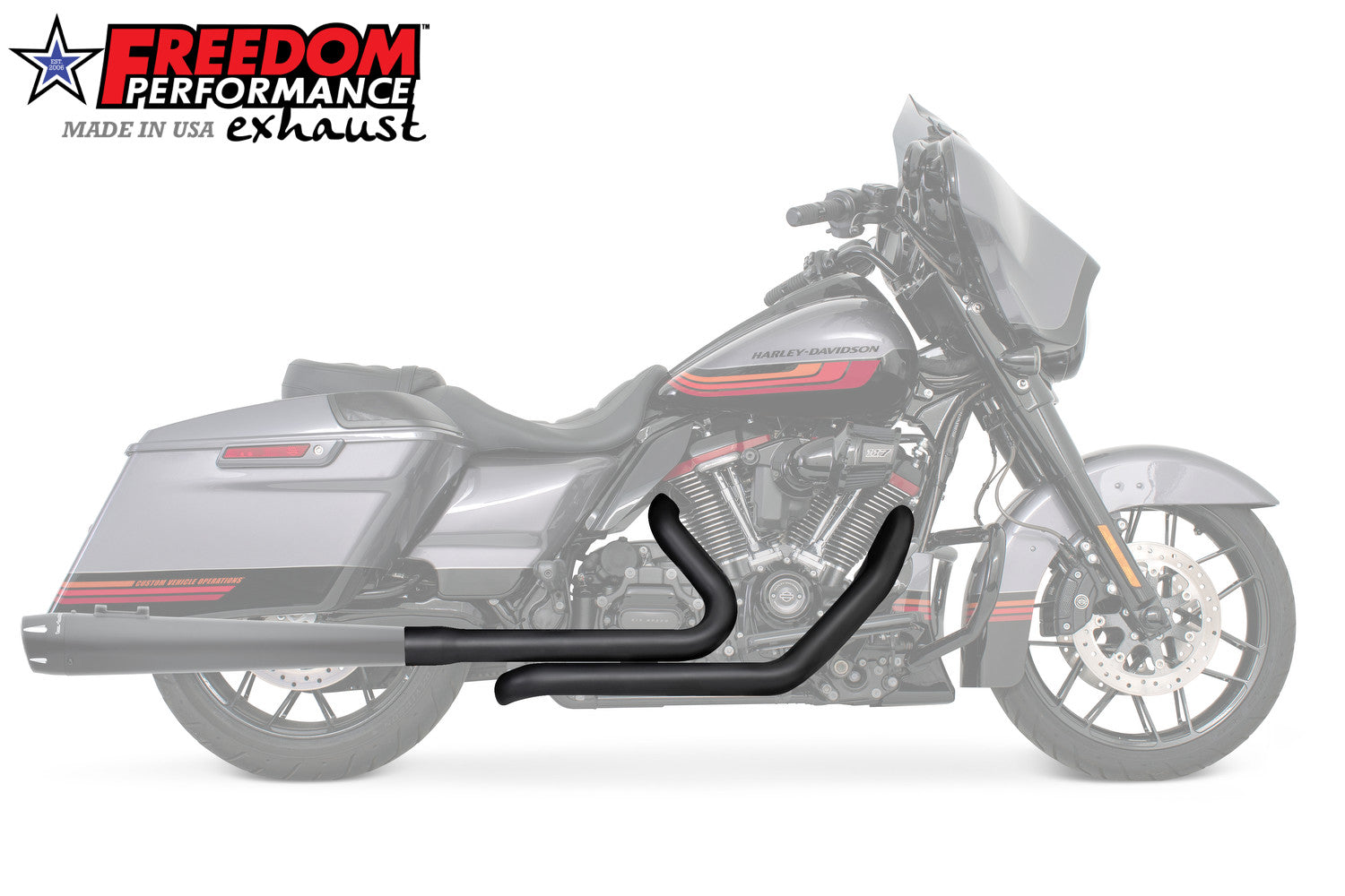 HARLEY TOURING RIGHT SIDE TUCK & UNDER TRUE-DUAL HEADERS Fits '95-Present