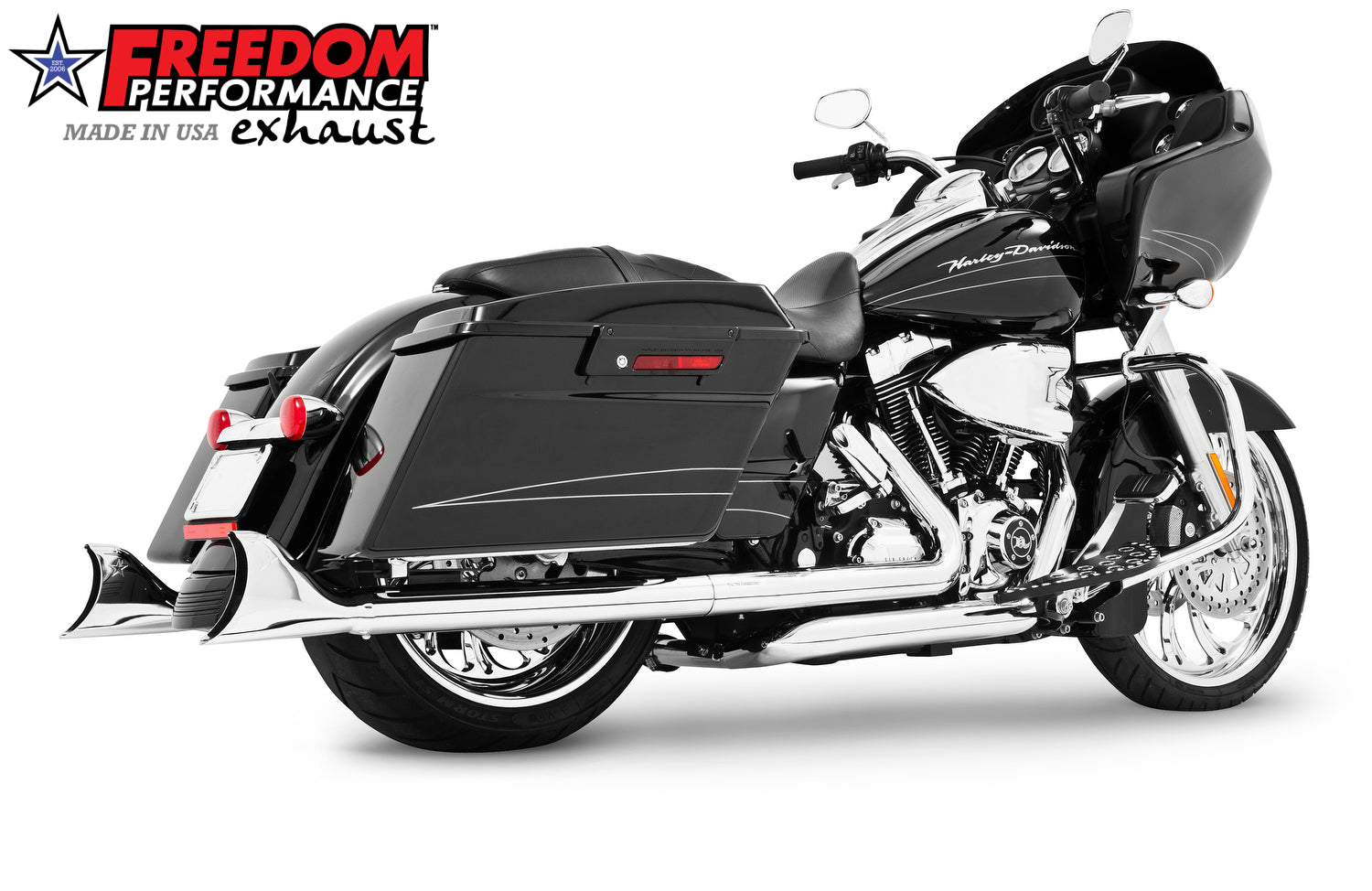 HARLEY TOURING SHARKTAIL 2.125" SLIP-ONS "NO HEAT-SHIELDS" *FITS 95-16 YEARS ONLY*