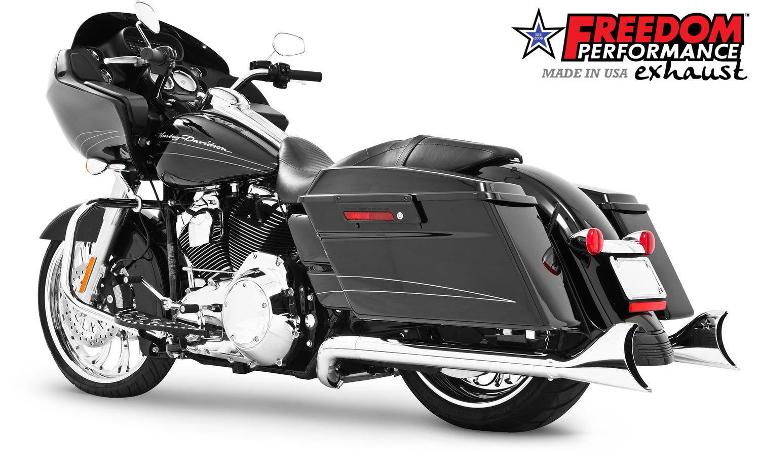 HARLEY TOURING SHARKTAIL 2.125" SLIP-ONS "NO HEAT-SHIELDS" *FITS 95-16 YEARS ONLY*