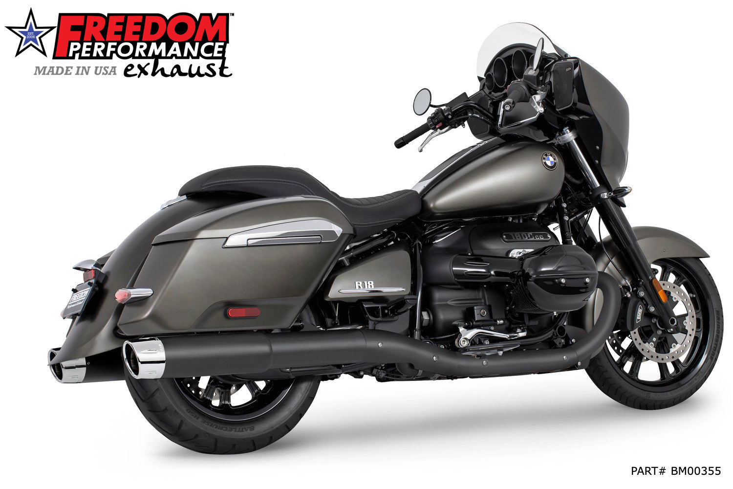 BMW R 18 BAGGER B/TRANSCONTINENTAL/ROCTANE 2-STEP 4.5" EXTENDED SLIP-ONS ONLY!