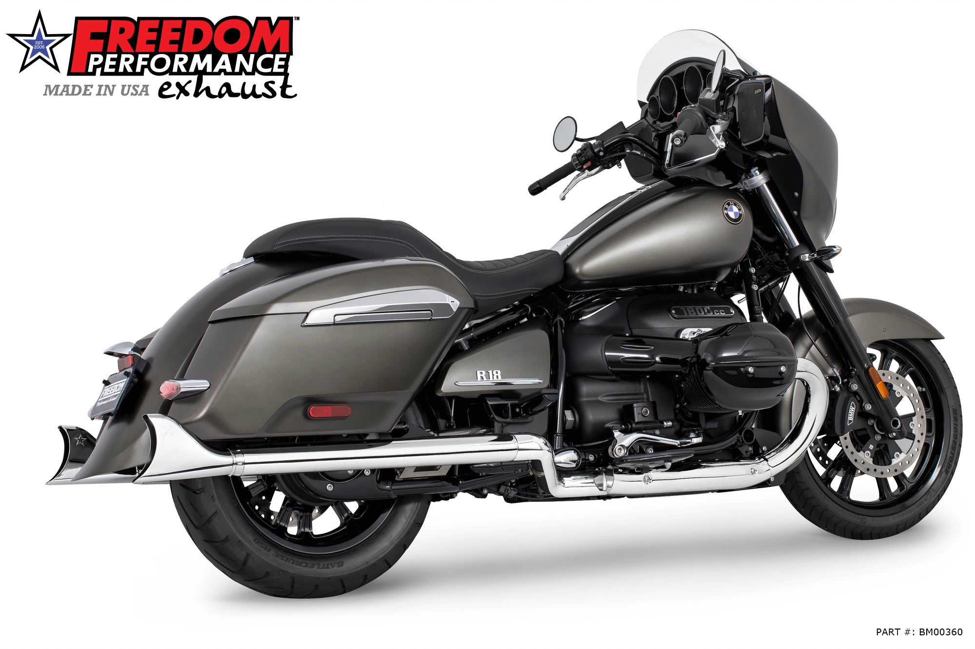 BMW R 18 BAGGER B/TRANSCONTINENTAL/ROCTANE 2.5" EXTENDED SLIP-ONS
