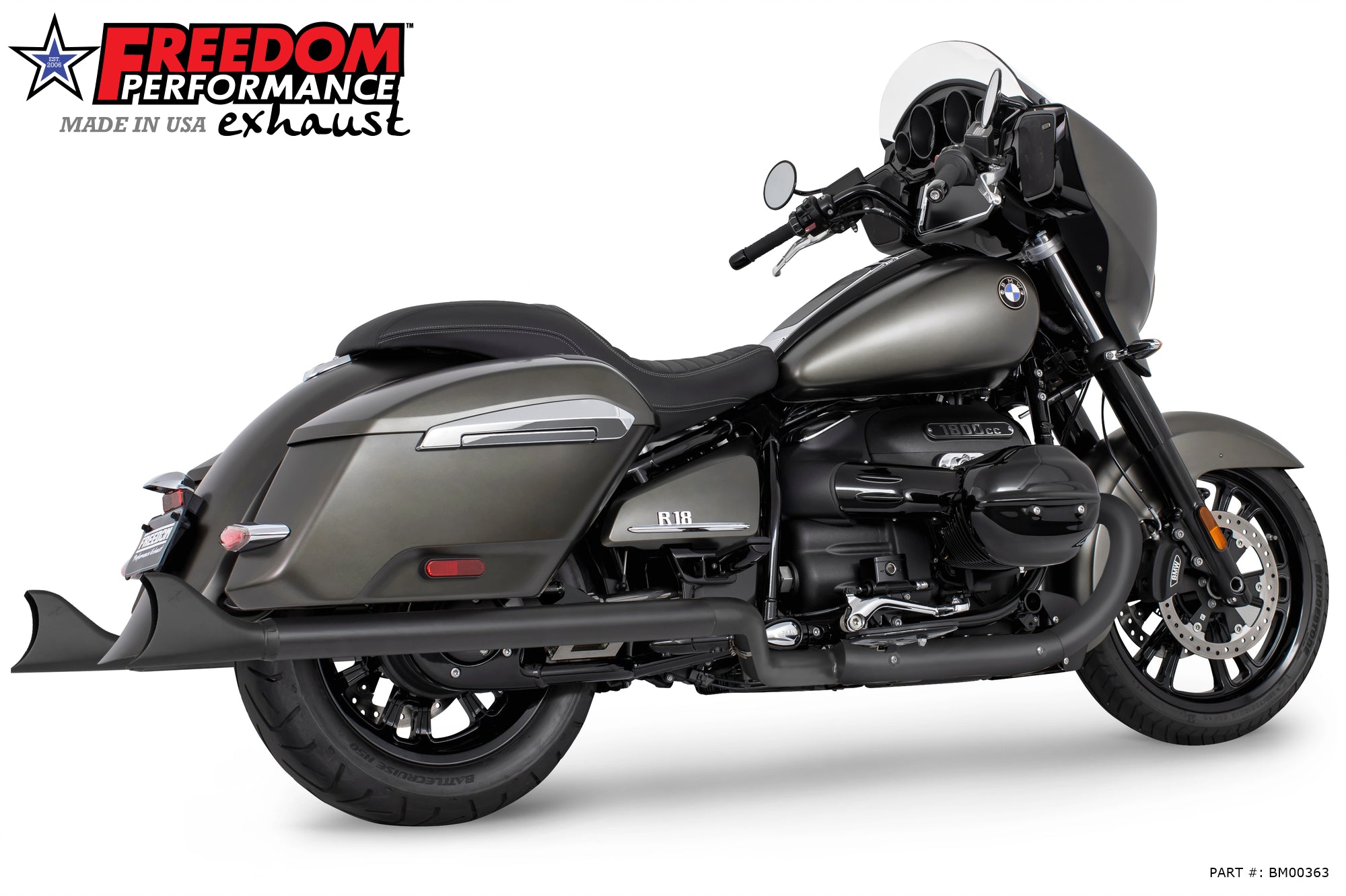 BMW R 18 BAGGER B/TRANSCONTINENTAL/ROCTANE 2.5" EXTENDED SLIP-ONS