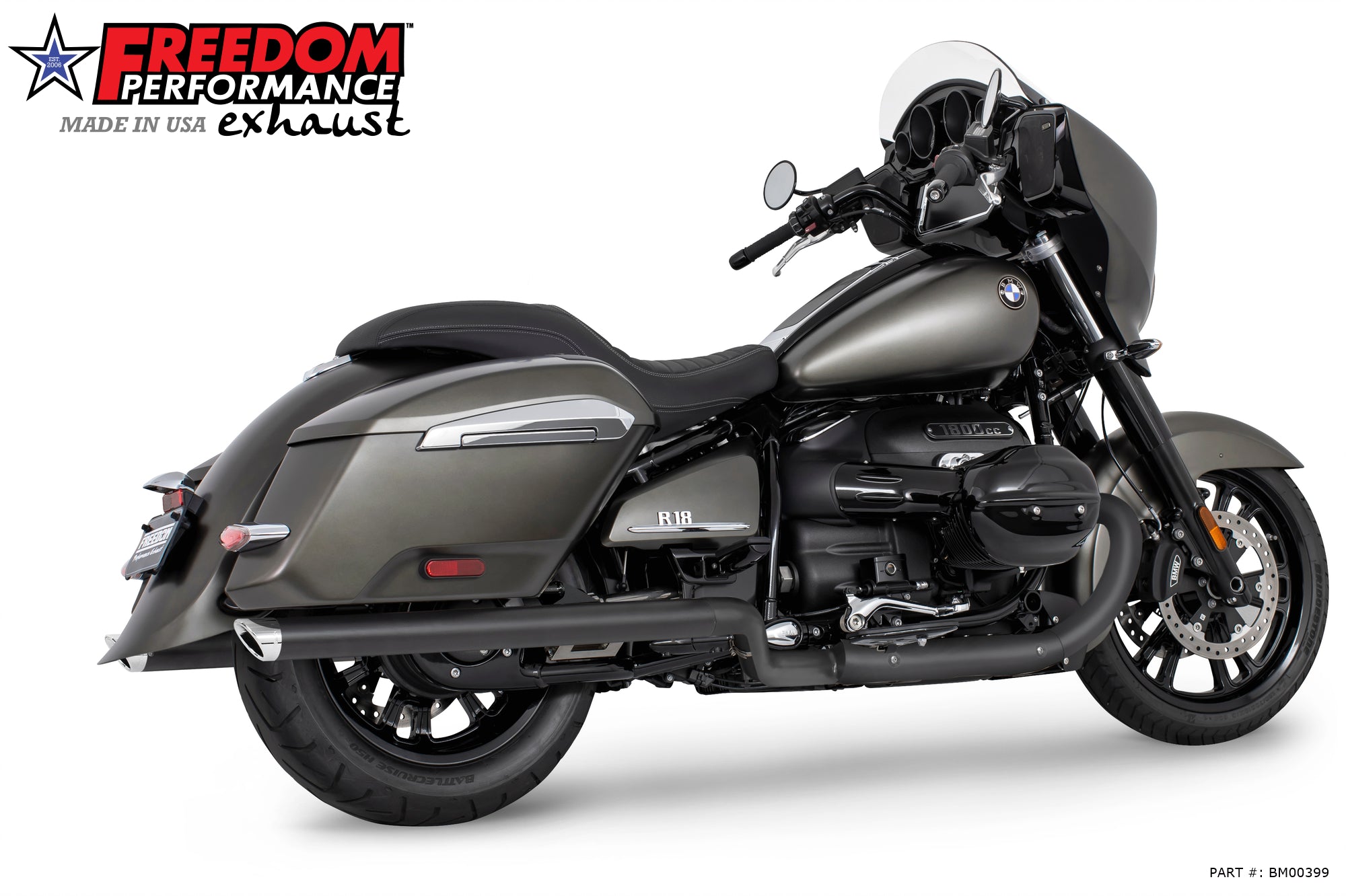 BMW R 18 BAGGER B/TRANSCONTINENTAL/ROCTANE 2.5" EXTENDED SLIP-ONS