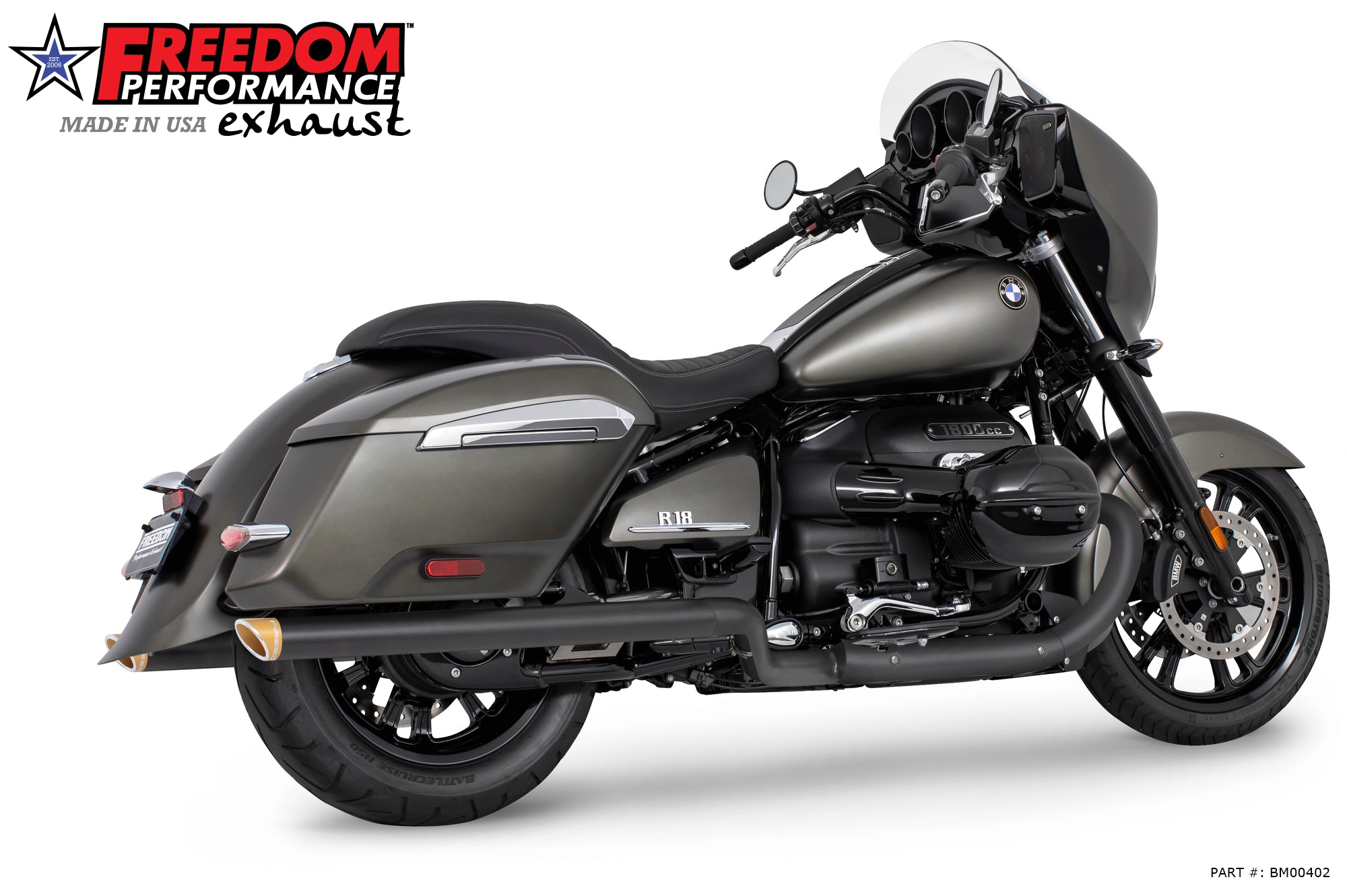 BMW R 18 BAGGER B/TRANSCONTINENTAL/ROCTANE 2.5" EXTENDED SLIP-ONS