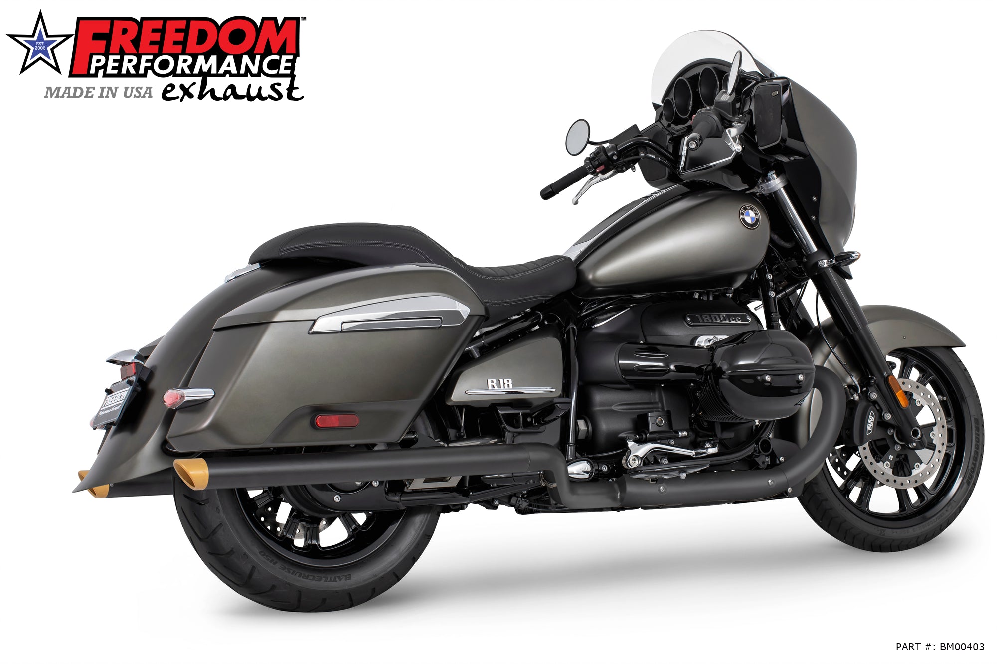 BMW R 18 BAGGER B/TRANSCONTINENTAL/ROCTANE 2.5" EXTENDED SLIP-ONS