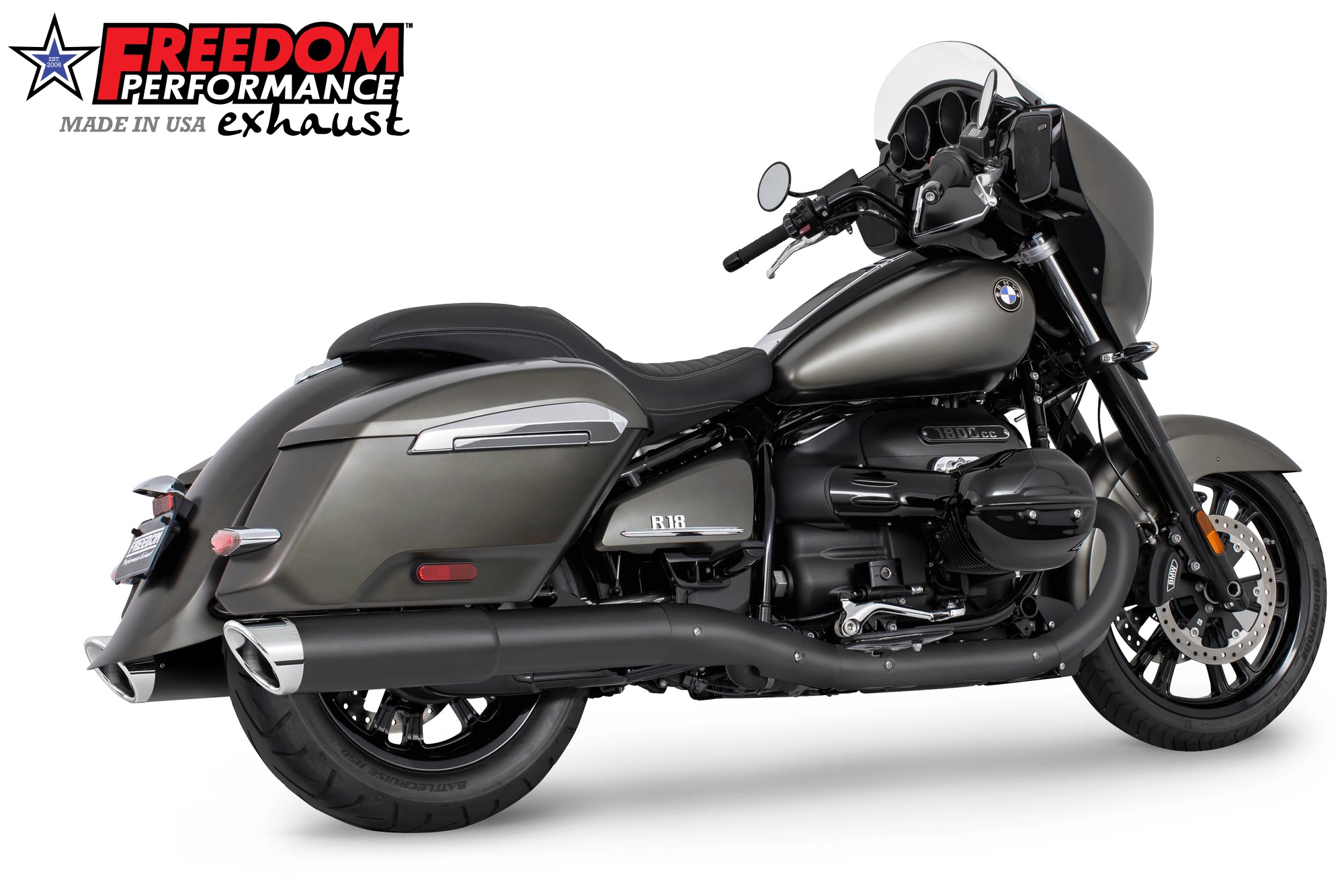 BMW R 18 BAGGER B/TRANSCONTINENTAL/ROCTANE 2-STEP 4.5" EXTENDED SLIP-ONS ONLY!