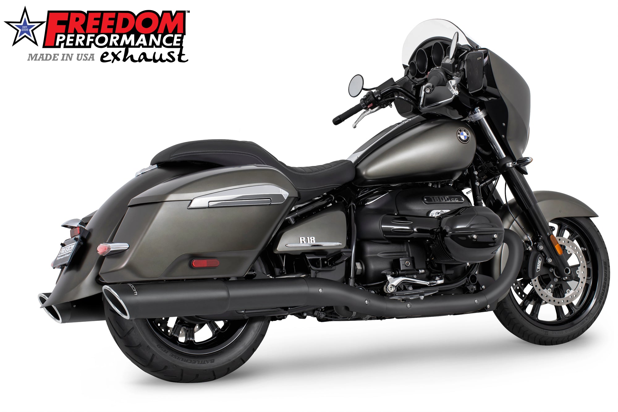 BMW R 18 BAGGER B/TRANSCONTINENTAL/ROCTANE 2-STEP 4.5" EXTENDED SLIP-ONS ONLY!