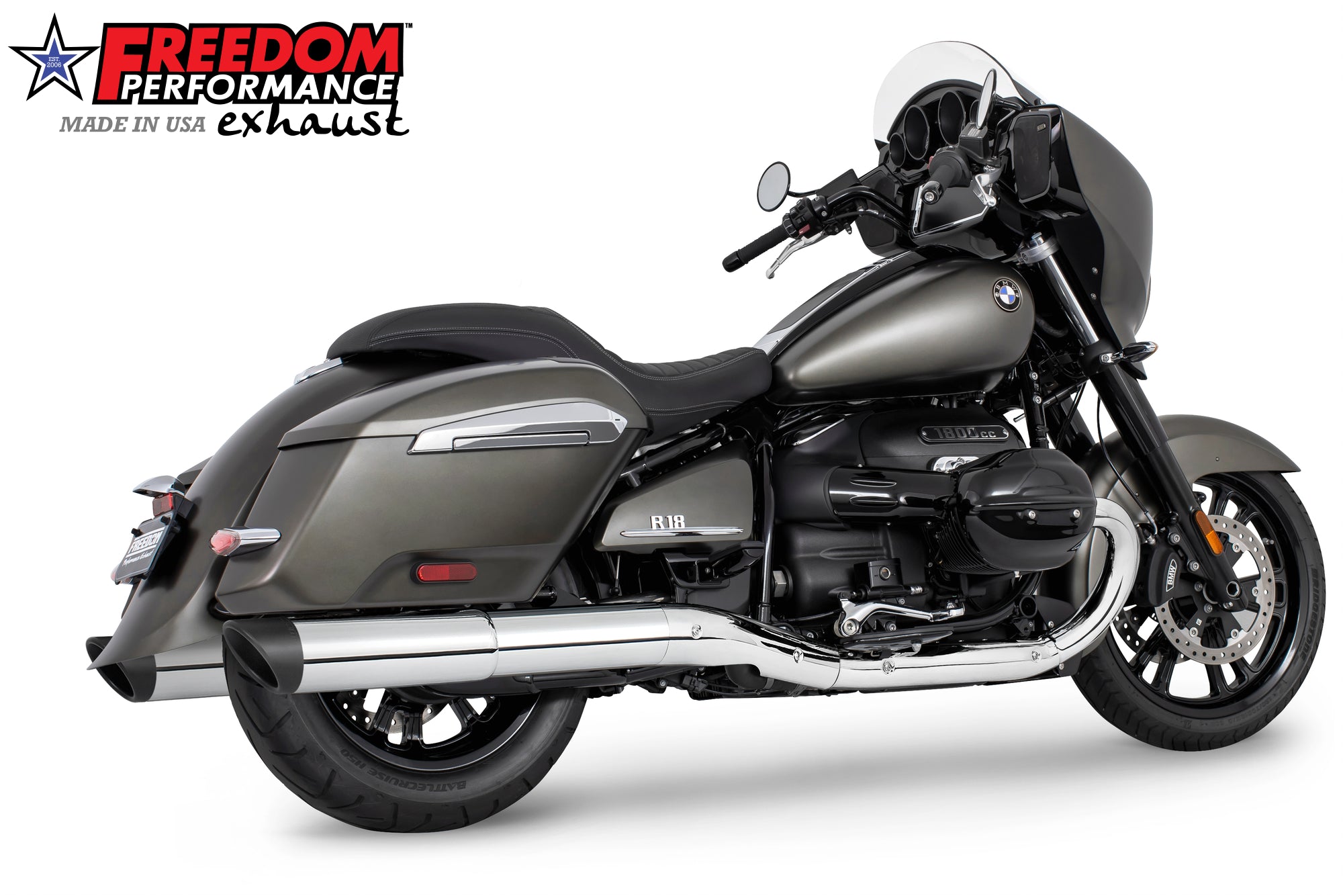 BMW R 18 BAGGER B/TRANSCONTINENTAL/ROCTANE 2-STEP 4.5" EXTENDED SLIP-ONS ONLY!
