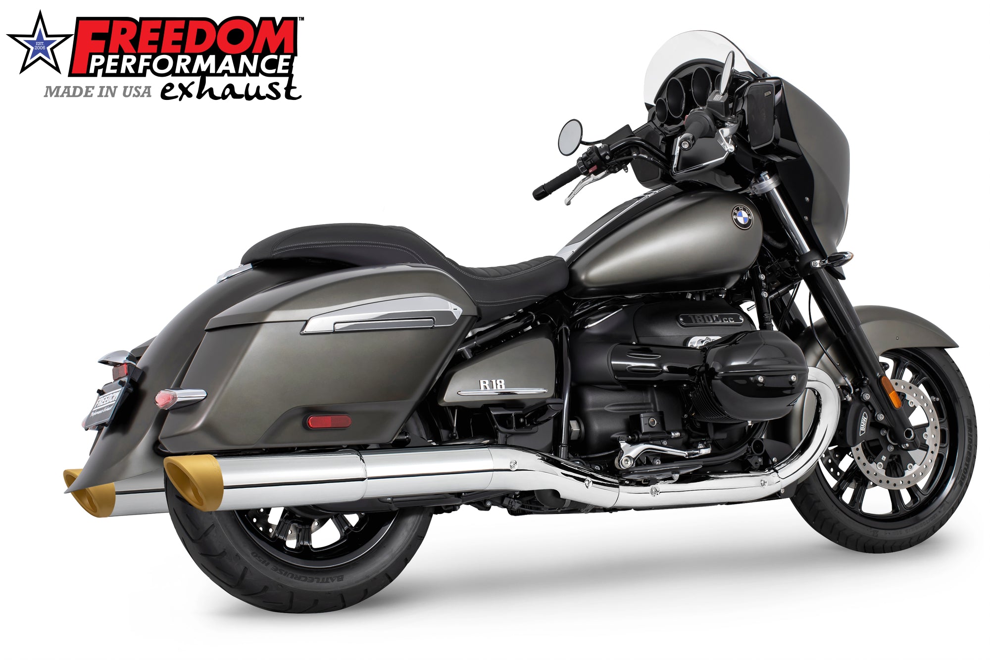 BMW R 18 BAGGER B/TRANSCONTINENTAL/ROCTANE 2-STEP 4.5" EXTENDED SLIP-ONS ONLY!