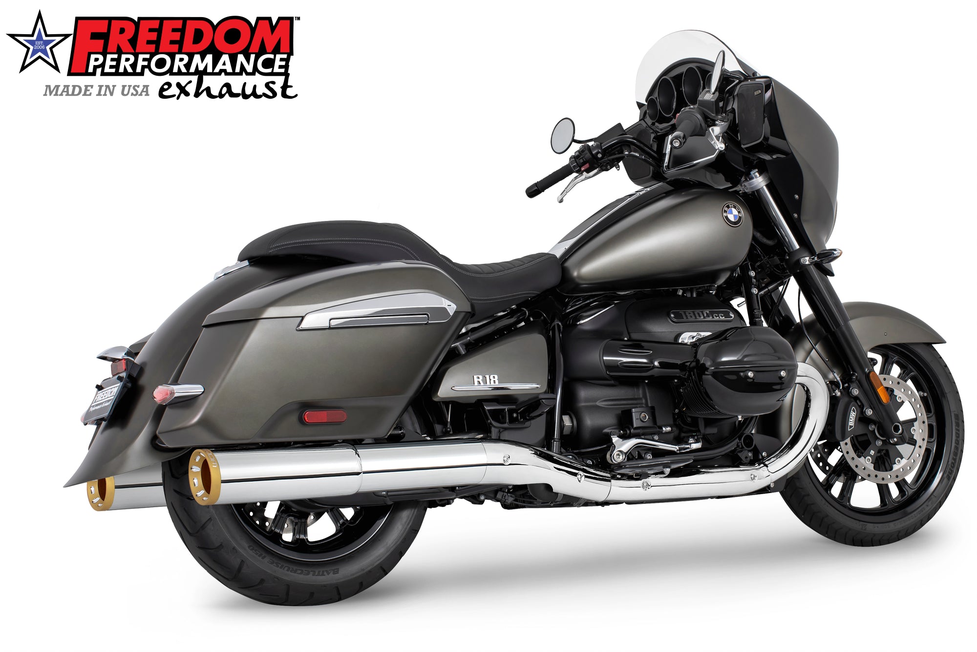 BMW R 18 BAGGER B/TRANSCONTINENTAL/ROCTANE 2-STEP 4.5" EXTENDED SLIP-ONS ONLY!