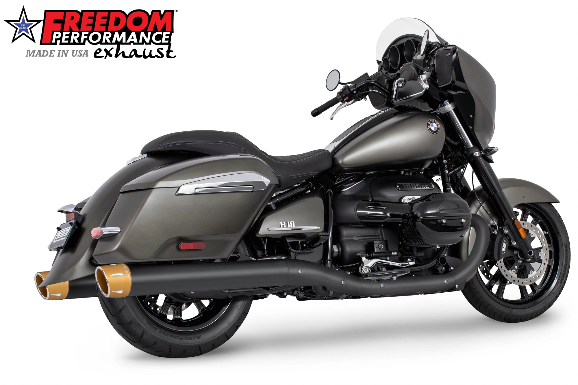 BMW R 18 BAGGER B/TRANSCONTINENTAL/ROCTANE  4" EXTENDED SLIP-ONS ONLY!