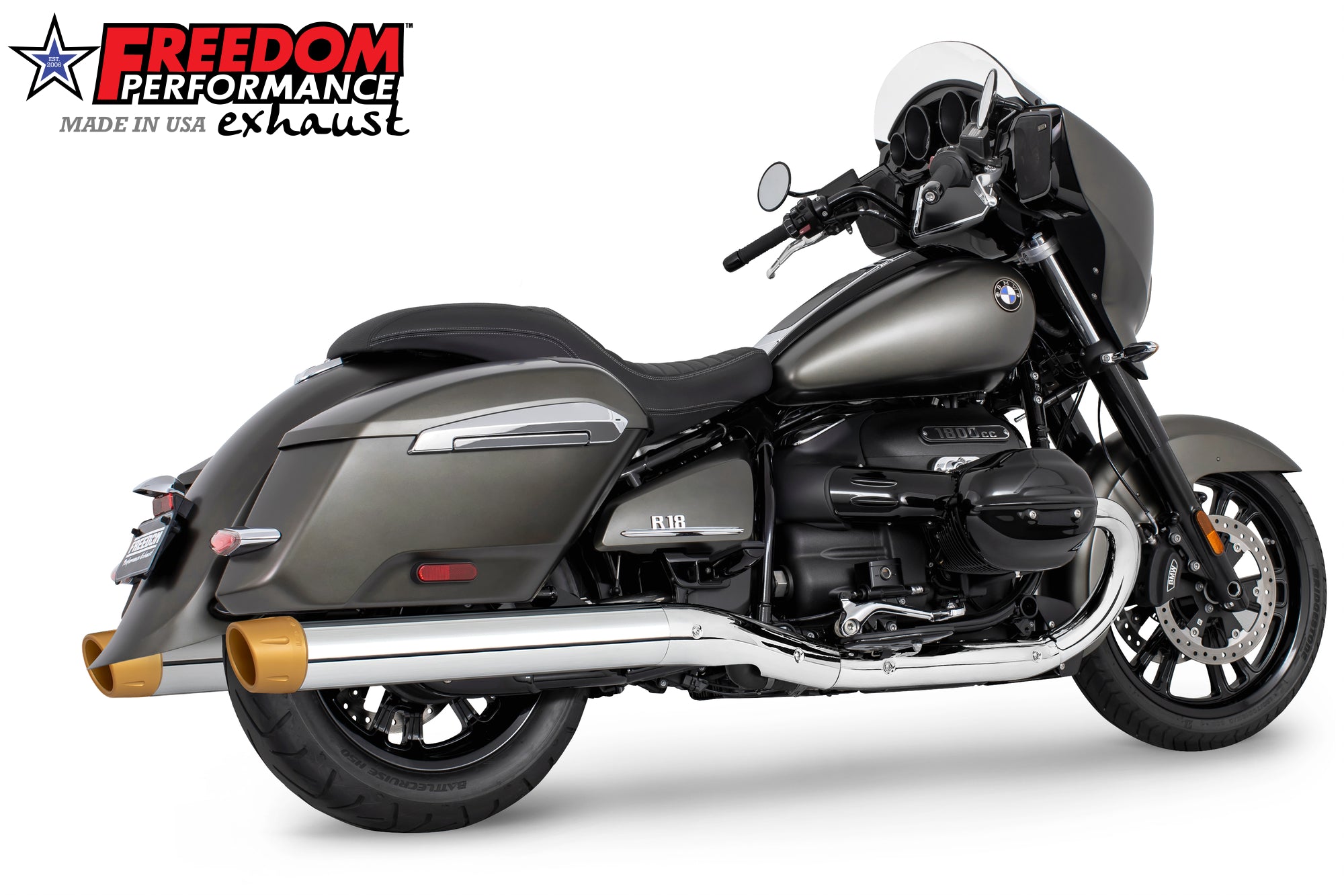 BMW R 18 BAGGER B/TRANSCONTINENTAL/ROCTANE  4" EXTENDED SLIP-ONS ONLY!