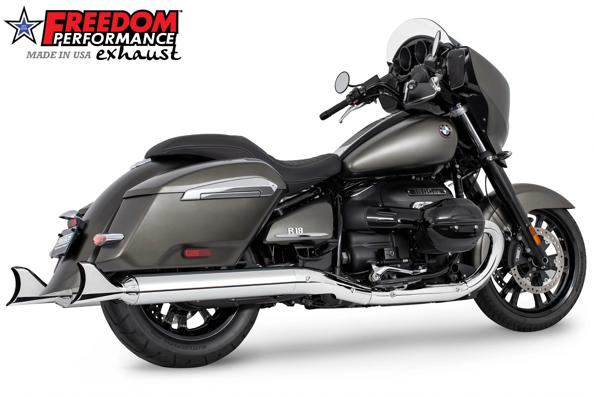 BMW R 18 BAGGER B/TRANSCONTINENTAL/ROCTANE  4" EXTENDED SLIP-ONS ONLY!