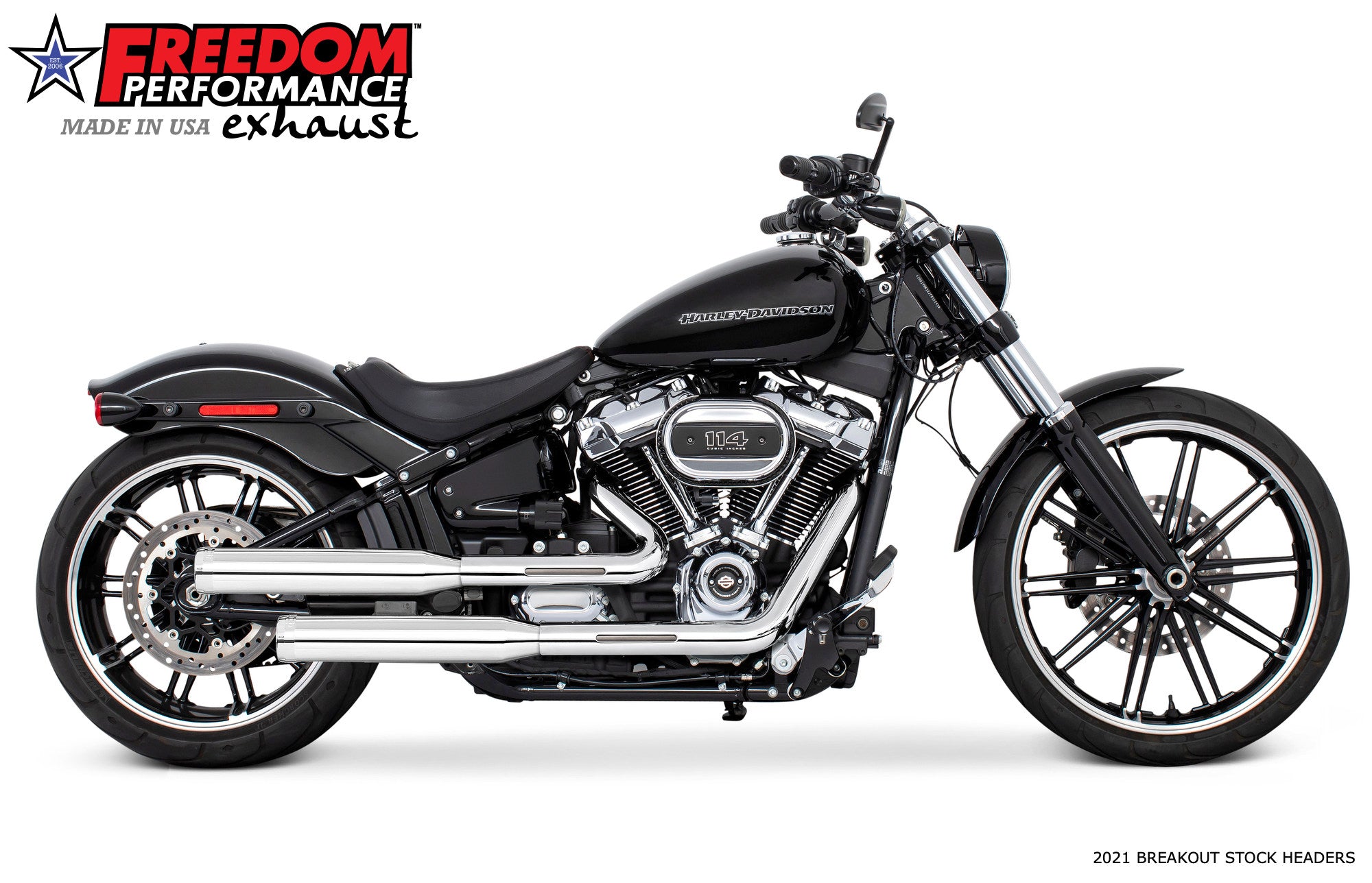 HARLEY SOFTAIL/M8 WIDE TIRE STANDARD, LOW RIDER, SLIM, FAT BOY, BREAKOUT & STREET BOB 3.25" SLIP-ONS