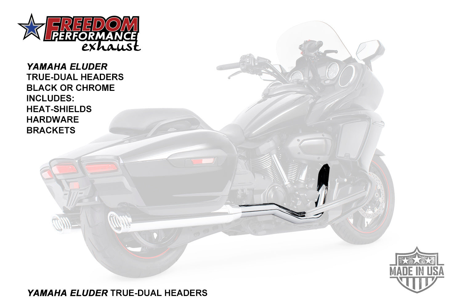 YAMAHA ELUDER TRUE-DUAL HEADERS W/ HEATSHIELDS Mounting HARDWARE (SPECIAL ORDER)