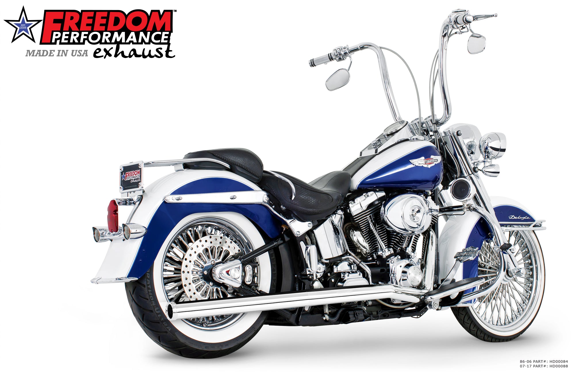 HARLEY SOFTAIL 2.5" CLASSIC TRUE-DUALS FULL SYSTEM Fits 1986-2006 or 2007-2017