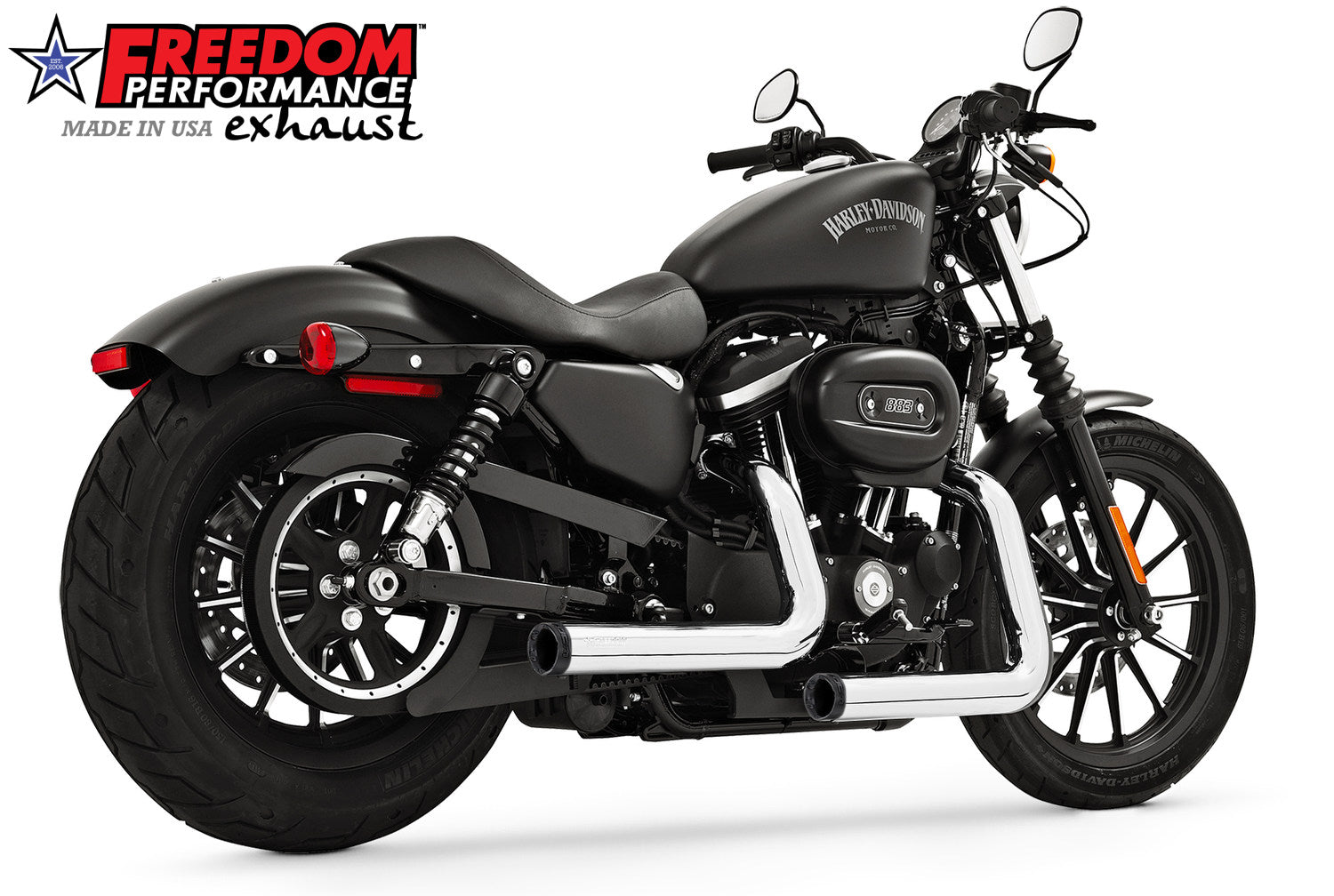 HARLEY SPORTSTER INDEPENDENCE STAGGERED DUALS 2004-2022 (SPECIAL ORDER)