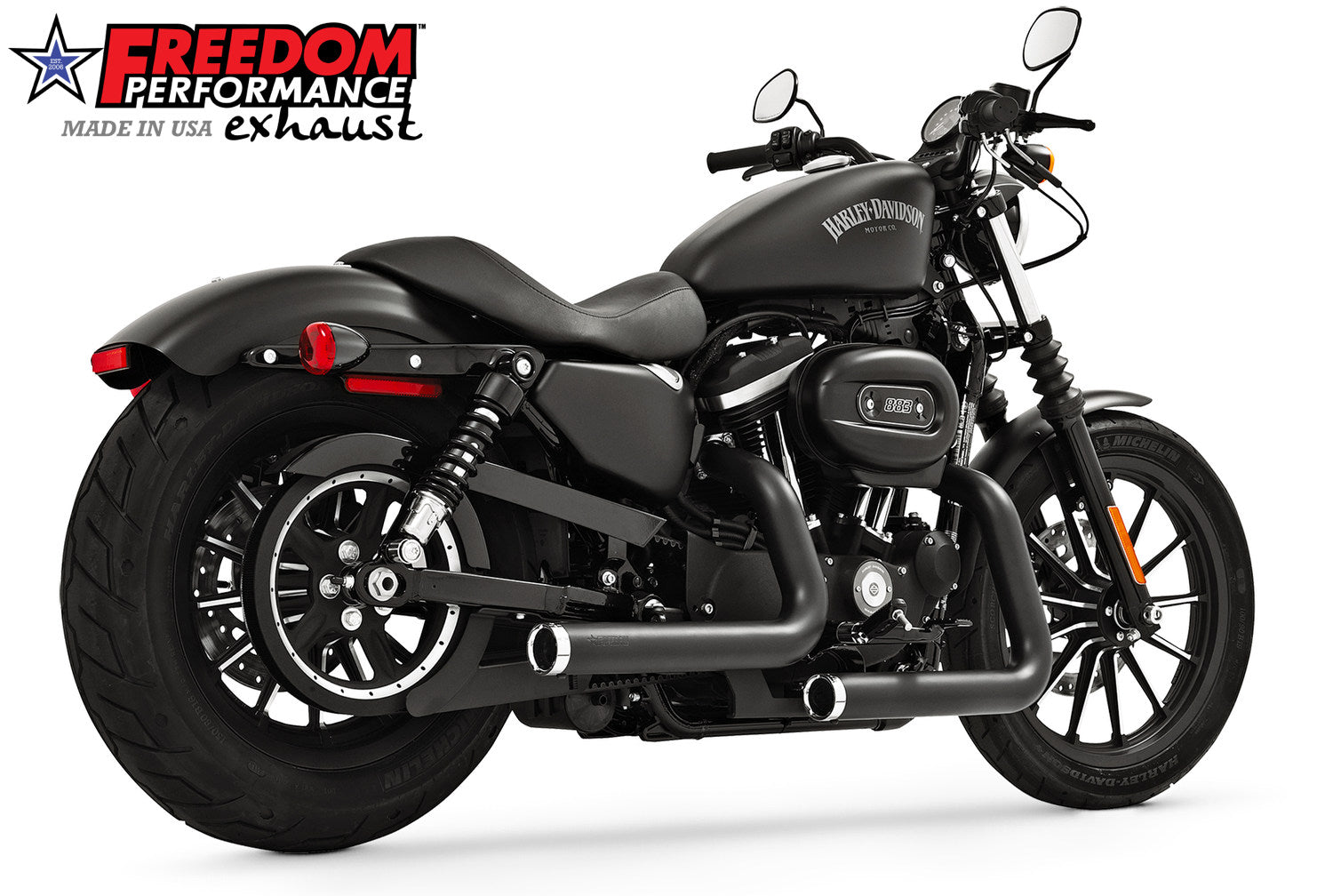 HARLEY SPORTSTER INDEPENDENCE STAGGERED DUALS 2004-2022 (SPECIAL ORDER)