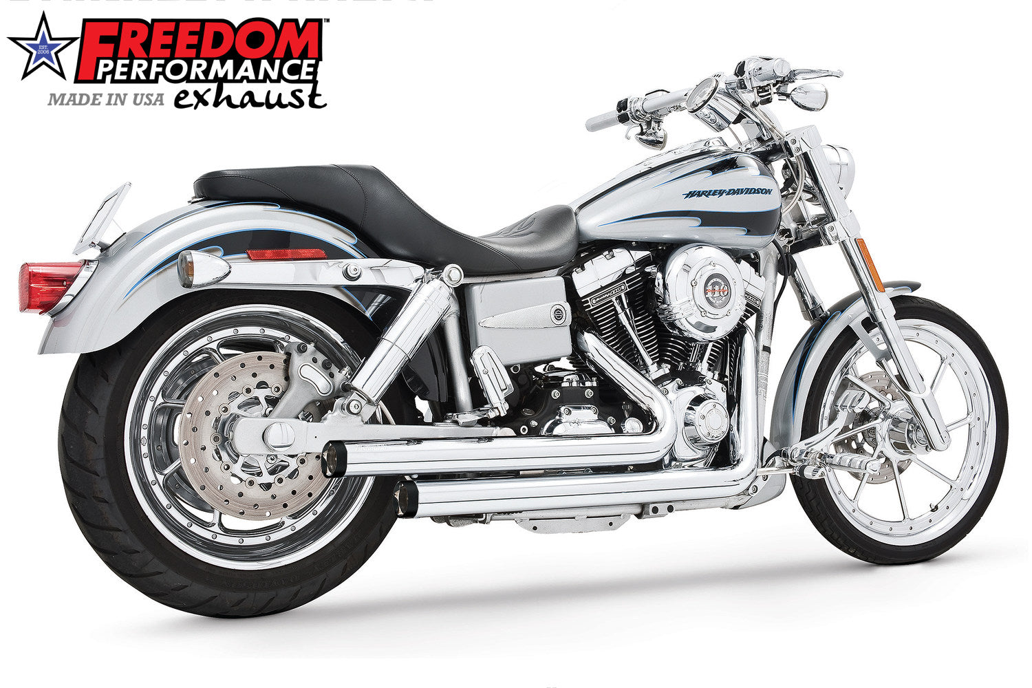 HARLEY DYNA INDEPENDENCE STAGGERED DUALS 2006-PRESENT (*SPECIAL ORDER)