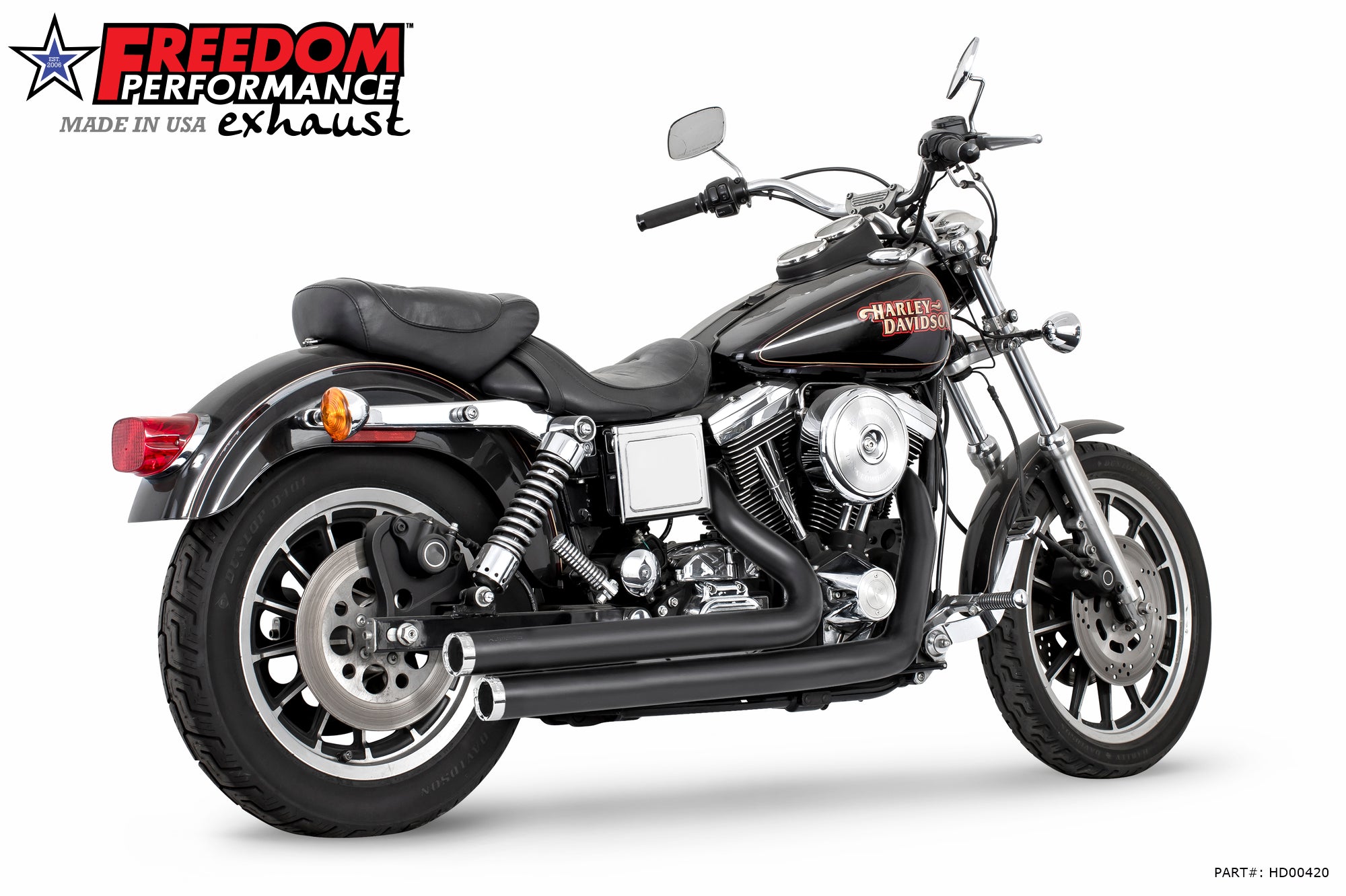 HARLEY DYNA INDEPENDENCE STAGGERED DUALS 2006-PRESENT (*SPECIAL ORDER)