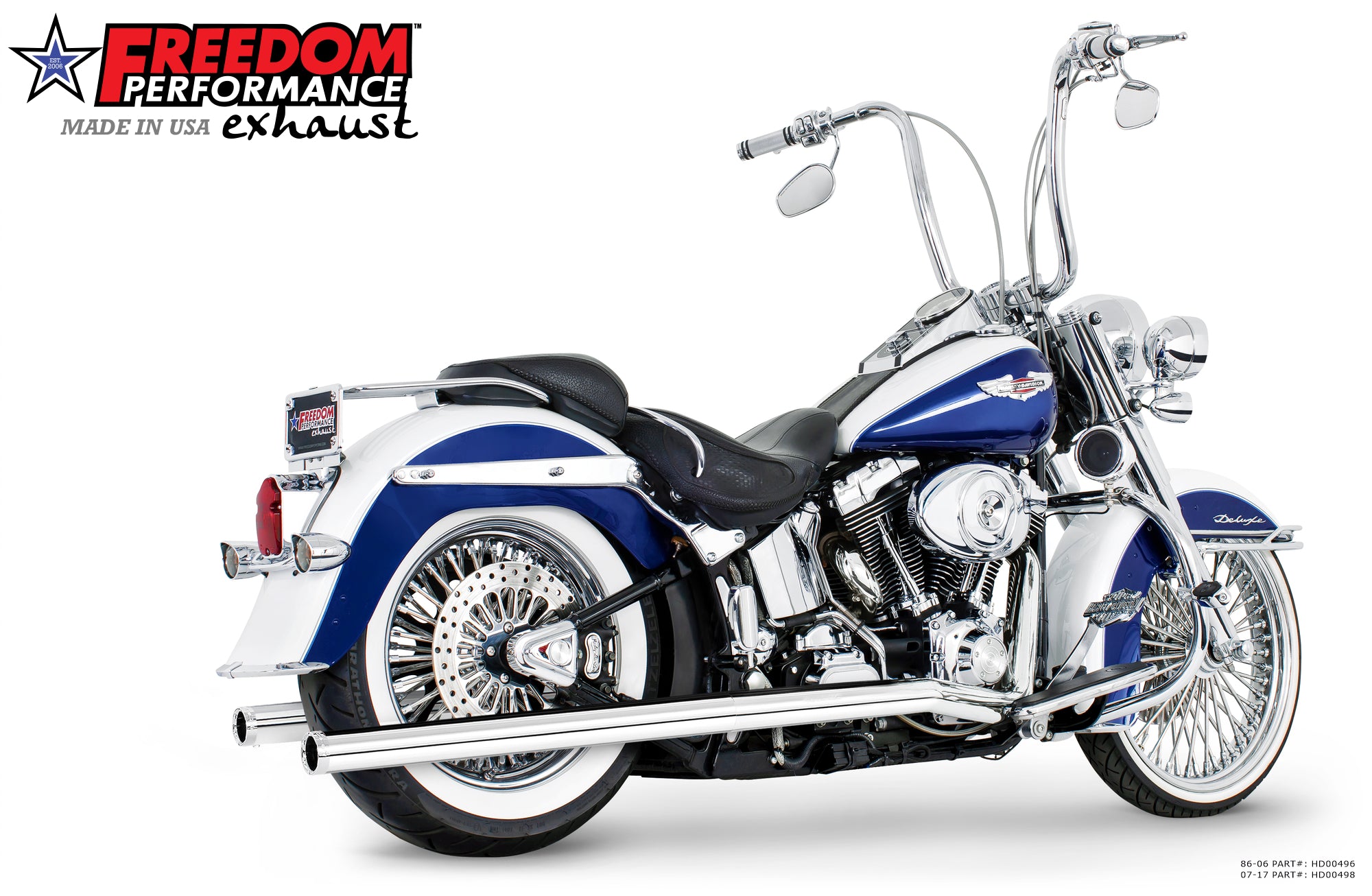 HARLEY SOFTAIL 2.5" CLASSIC TRUE-DUALS FULL SYSTEM Fits 1986-2006 or 2007-2017