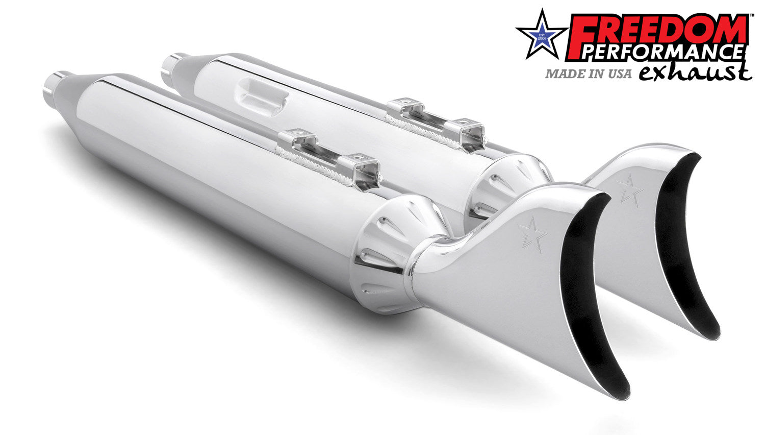 HARLEY FREE WHEELER SHARKTAIL & RACING 4" SLIP-ONS Bundle