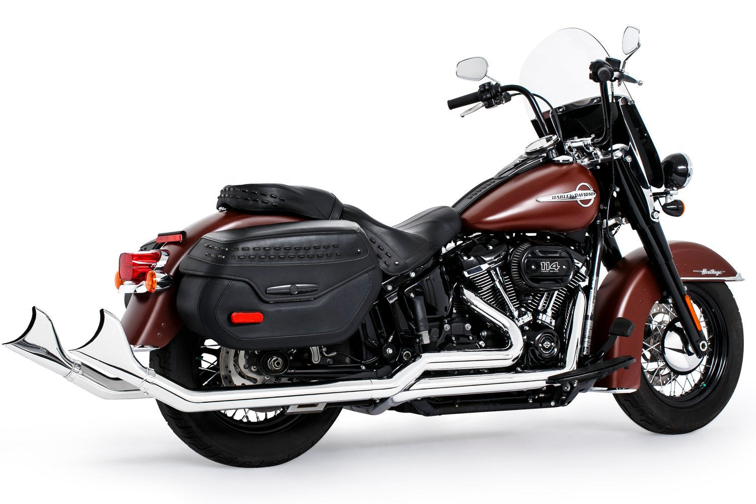 HARLEY SOFTAIL 2.5" UPSWEPT TRUE-DUAL COMPLETE SYSTEM M8 ONLY *NOT FOR WIDE TIRE BIKES