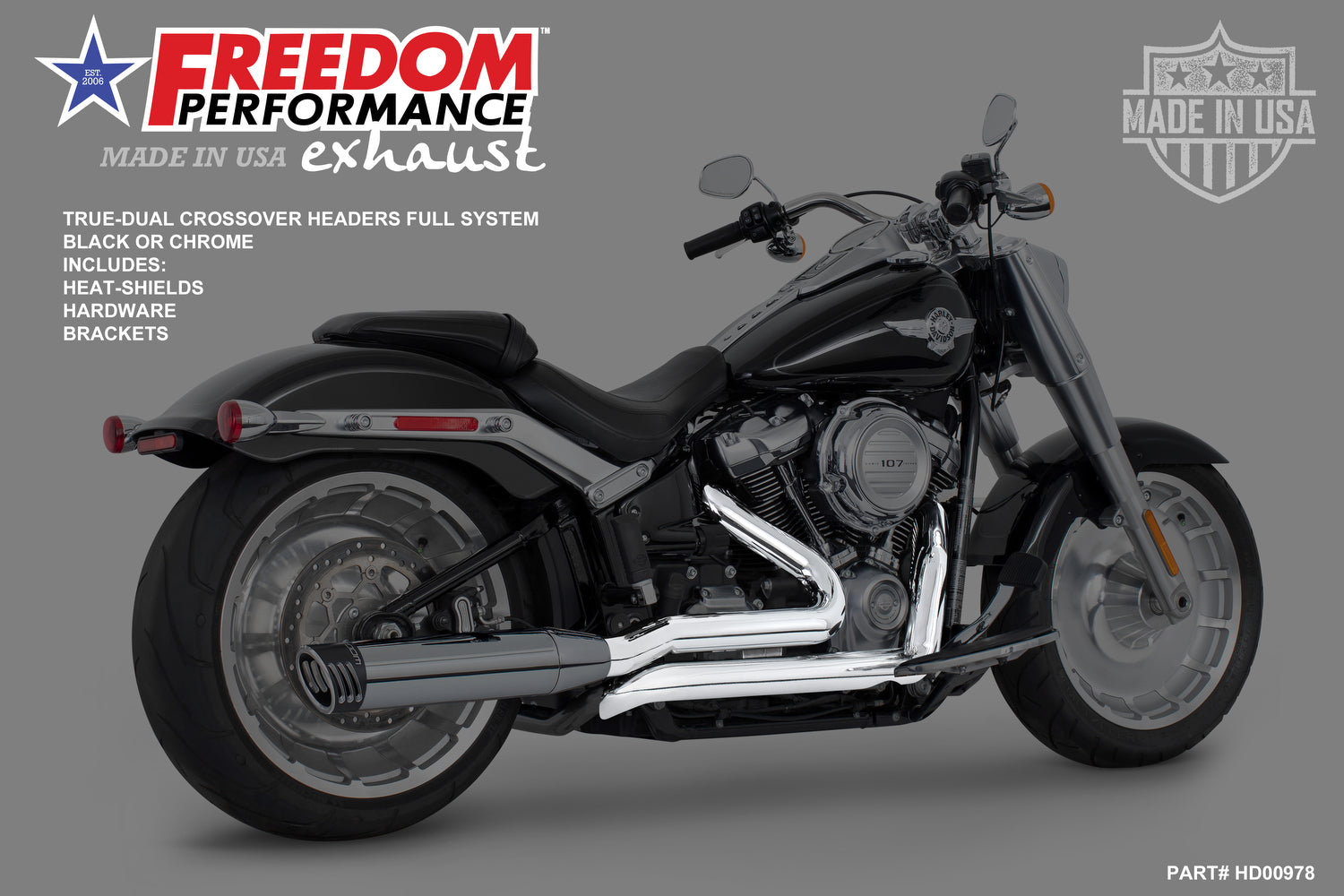 HARLEY SOFTAIL RIGHT SIDE TUCK & UNDER TRUE-DUAL HEADERS ONLY (M8 SOFTAILS ONLY)