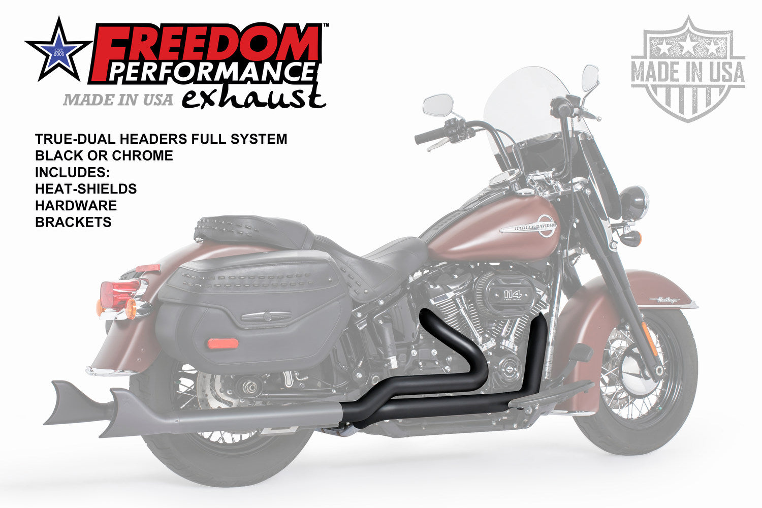 HARLEY SOFTAIL RIGHT SIDE TUCK & UNDER TRUE-DUAL HEADERS ONLY (M8 SOFTAILS ONLY)