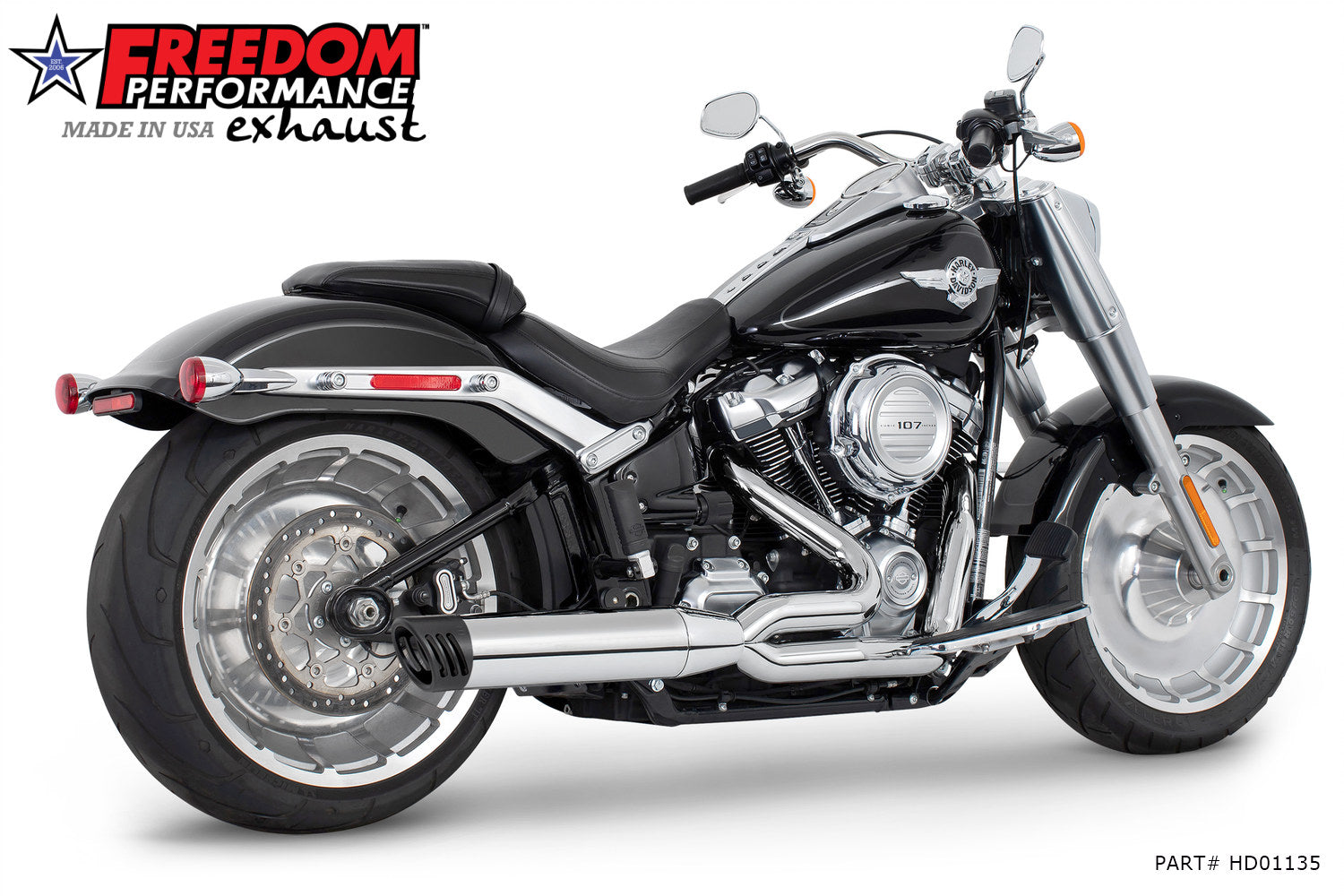 HARLEY SOFTAIL "WIDE-TIRE" 4" UNION 2-INTO-1 RIGHT-SIDE ONLY 2018-2024 (SPECIAL ORDER)