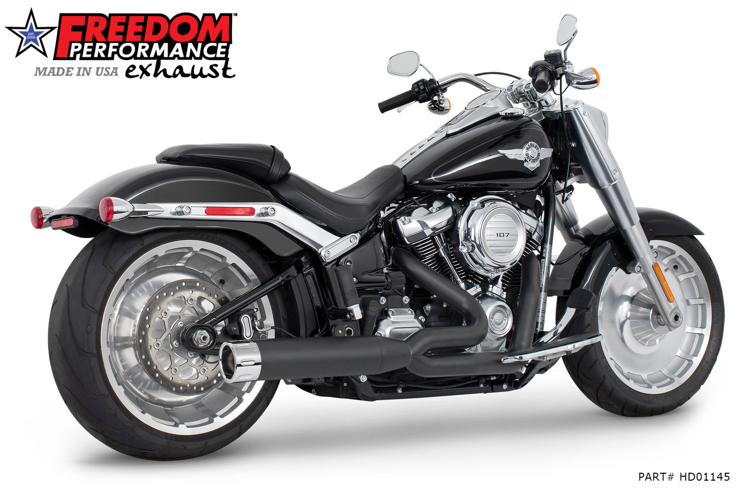 HARLEY SOFTAIL "WIDE-TIRE" 4" UNION 2-INTO-1 RIGHT-SIDE ONLY 2018-2024 (SPECIAL ORDER)