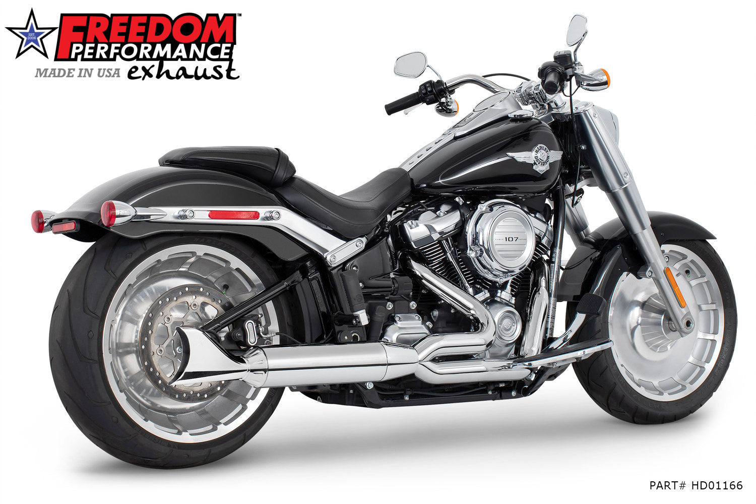 HARLEY SOFTAIL "WIDE-TIRE" 4" UNION 2-INTO-1 RIGHT-SIDE ONLY 2018-2024 (SPECIAL ORDER)