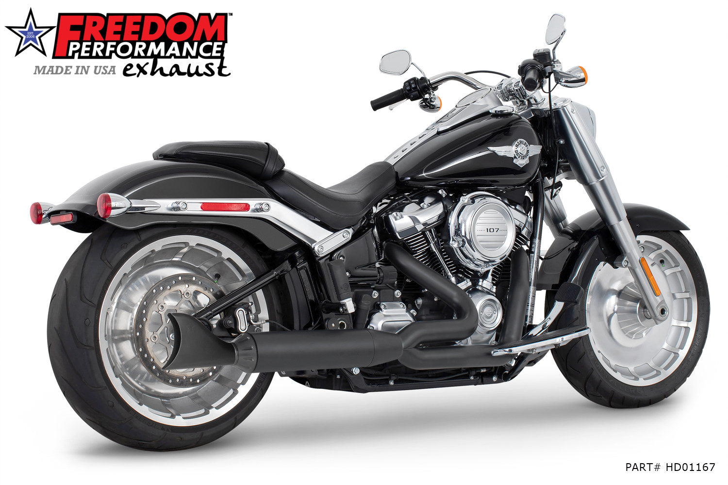 HARLEY SOFTAIL "WIDE-TIRE" 4" UNION 2-INTO-1 RIGHT-SIDE ONLY 2018-2024 (SPECIAL ORDER)