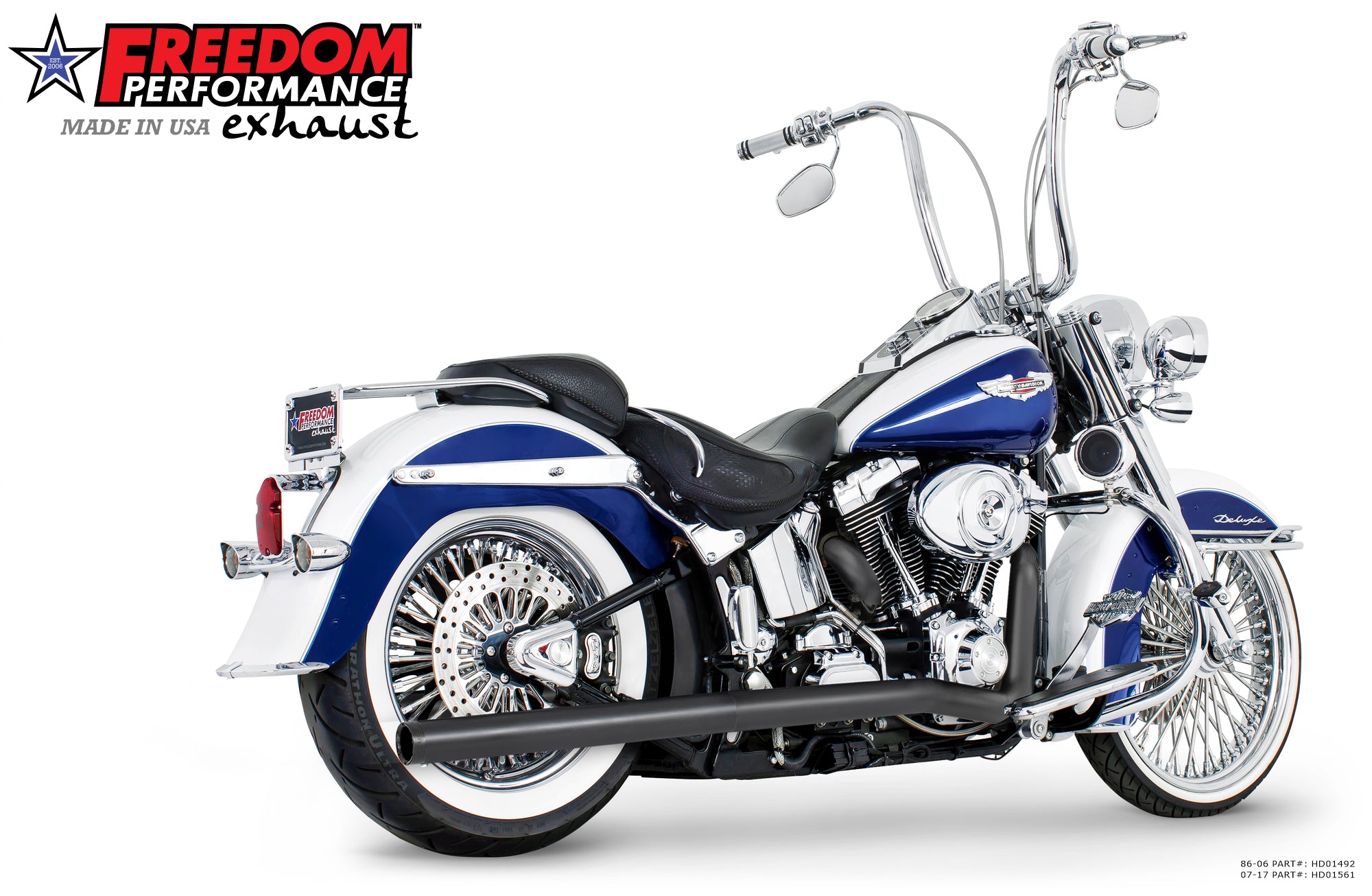 HARLEY SOFTAIL 2.5" CLASSIC TRUE-DUALS FULL SYSTEM Fits 1986-2006 or 2007-2017
