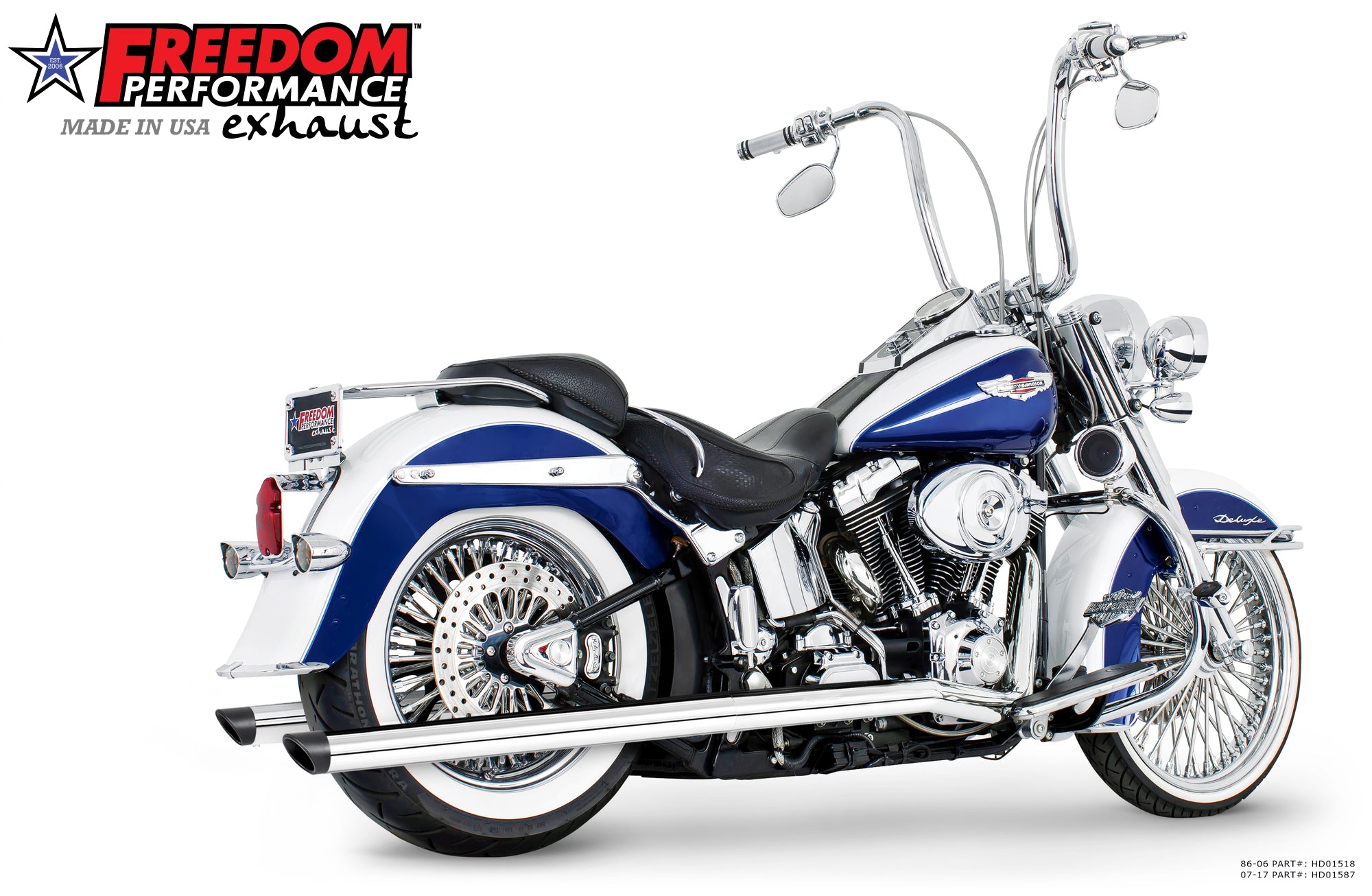 HARLEY SOFTAIL 2.5" CLASSIC TRUE-DUALS FULL SYSTEM Fits 1986-2006 or 2007-2017