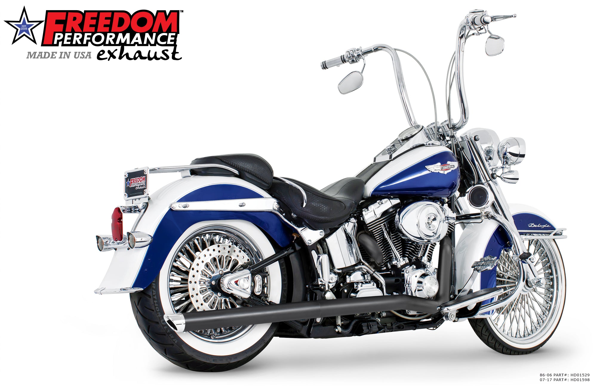 HARLEY SOFTAIL 2.5" CLASSIC TRUE-DUALS FULL SYSTEM Fits 1986-2006 or 2007-2017