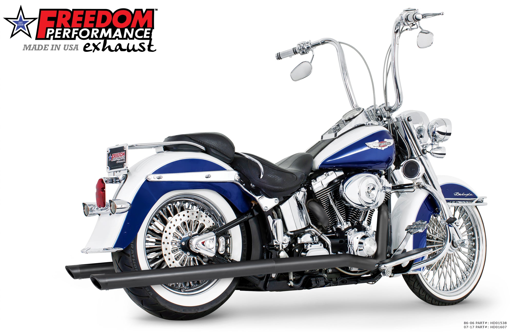 HARLEY SOFTAIL 2.5" CLASSIC TRUE-DUALS FULL SYSTEM Fits 1986-2006 or 2007-2017