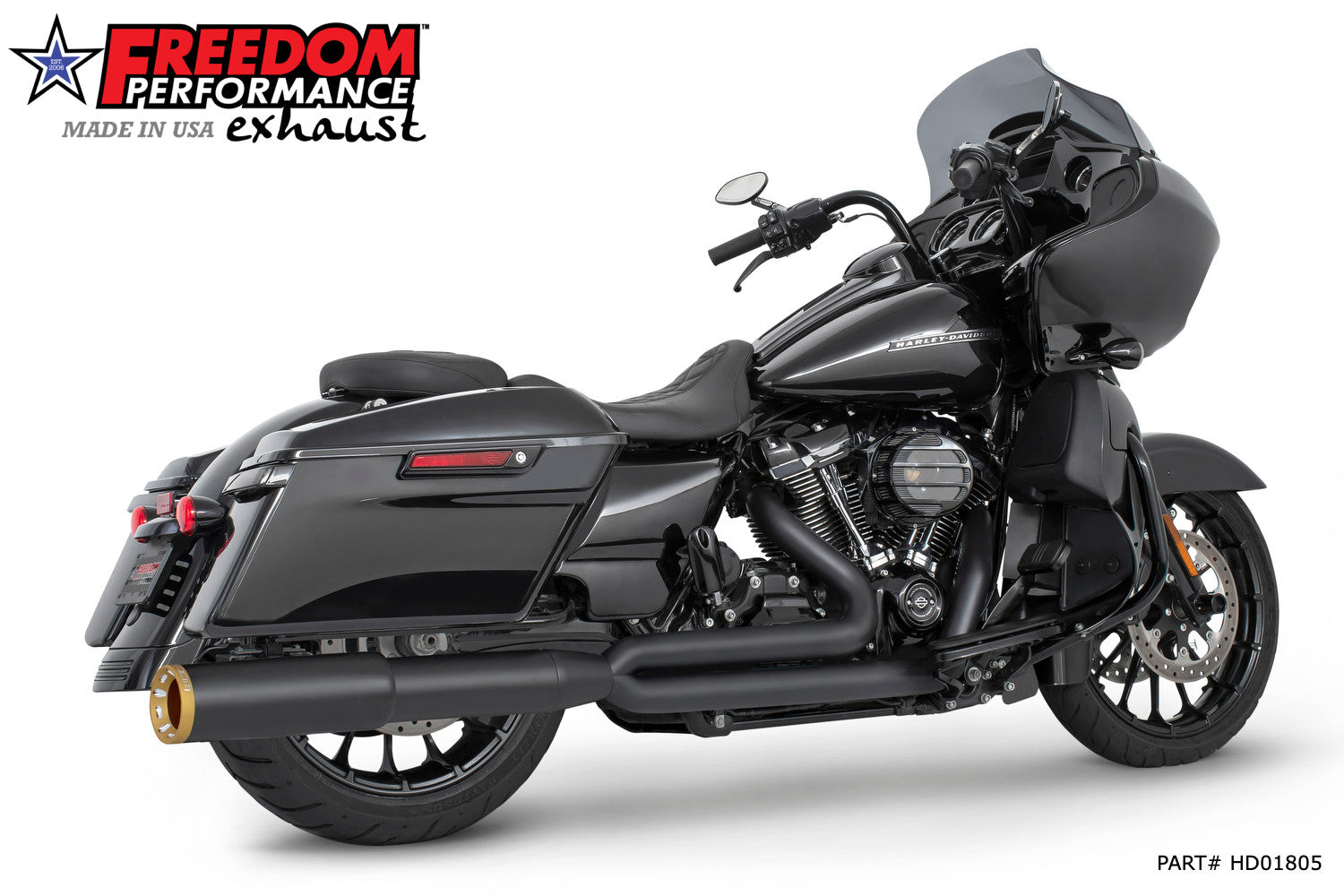 HARLEY TOURING 4.5" 2 STEPPED UNION 2-INTO-1 RIGHT-SIDE ONLY 2017-PRESENT