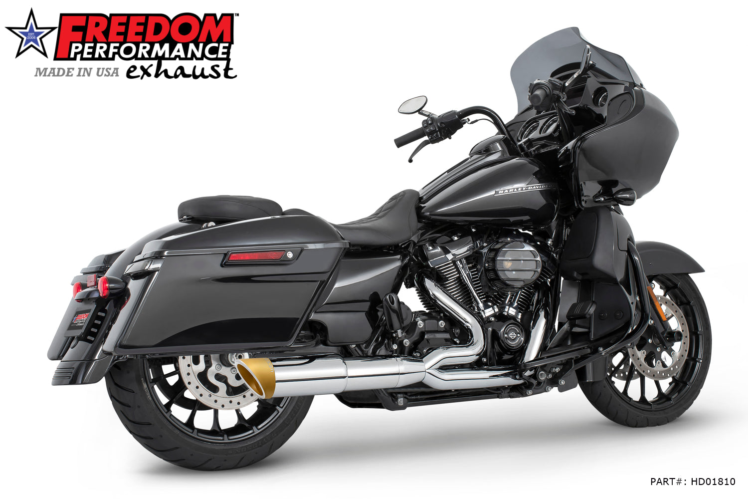 HARLEY TOURING 4.5" 2 STEPPED MID UNION 2-INTO-1 RIGHT-SIDE ONLY 2017-PRESENT