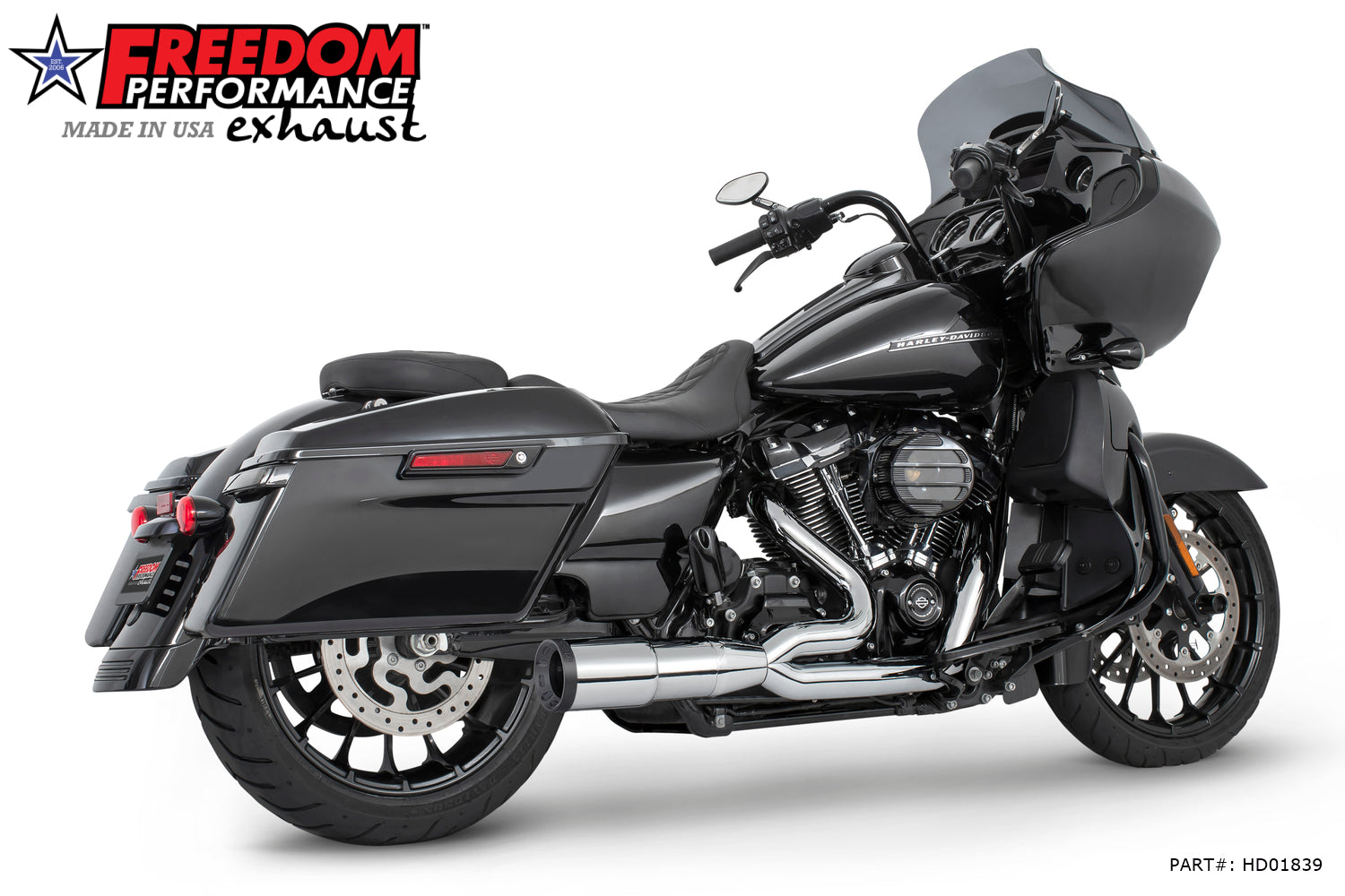 HARLEY TOURING 4.5" 2 STEPPED SHORT UNION 2-INTO-1 RIGHT-SIDE ONLY 2017-PRESENT