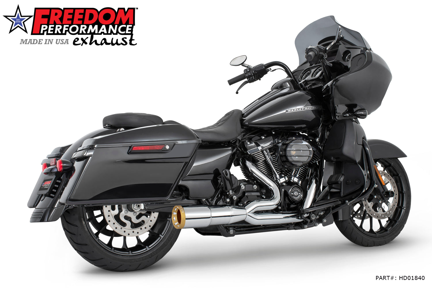 HARLEY TOURING 4.5" 2 STEPPED SHORT UNION 2-INTO-1 RIGHT-SIDE ONLY 2017-PRESENT