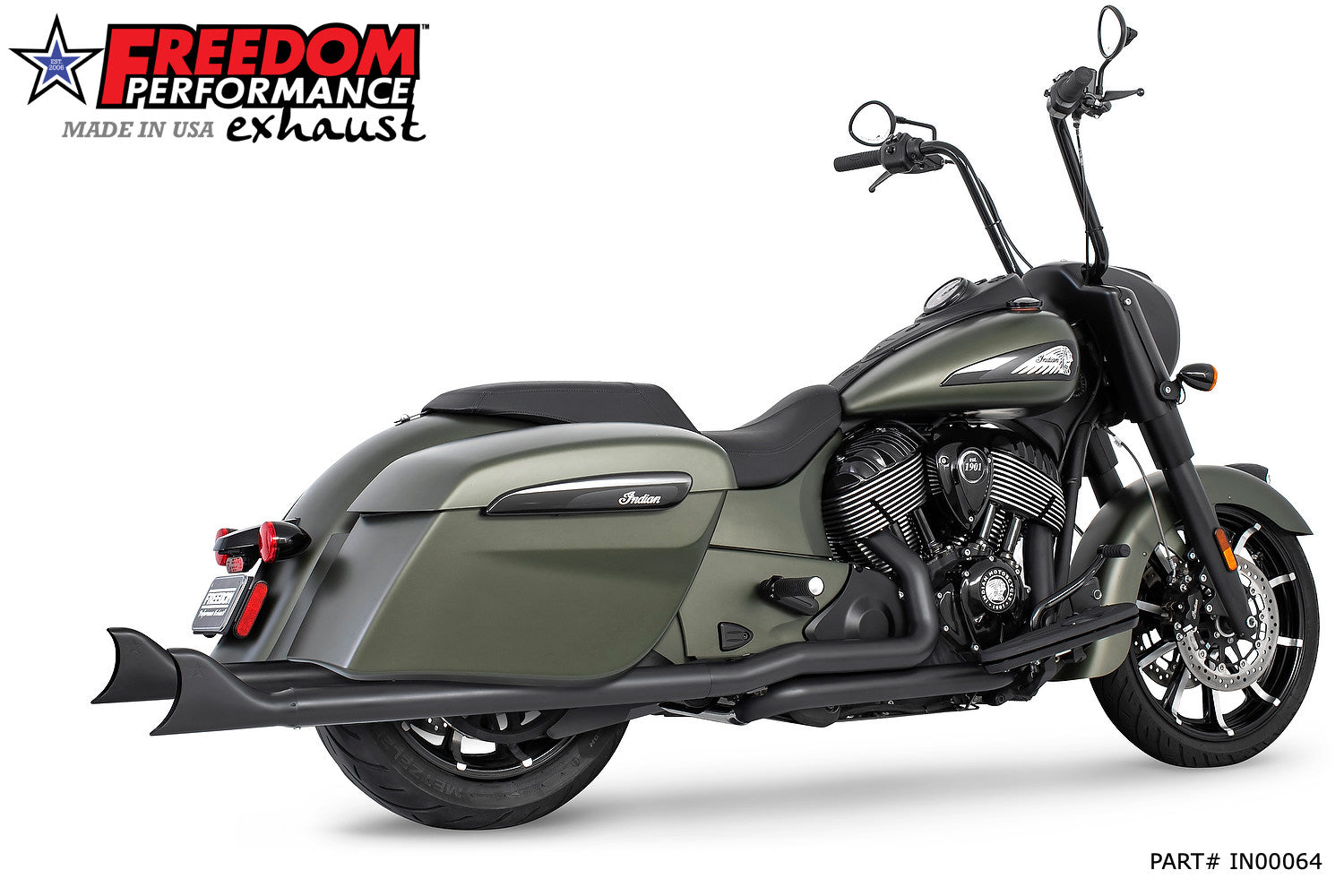 INDIAN CHIEFTAIN / ROADMASTER / SPRINGFIELD 2.5" SHARKTAIL SLIP-ONS  to Fit FREEDOM HEADERS Only