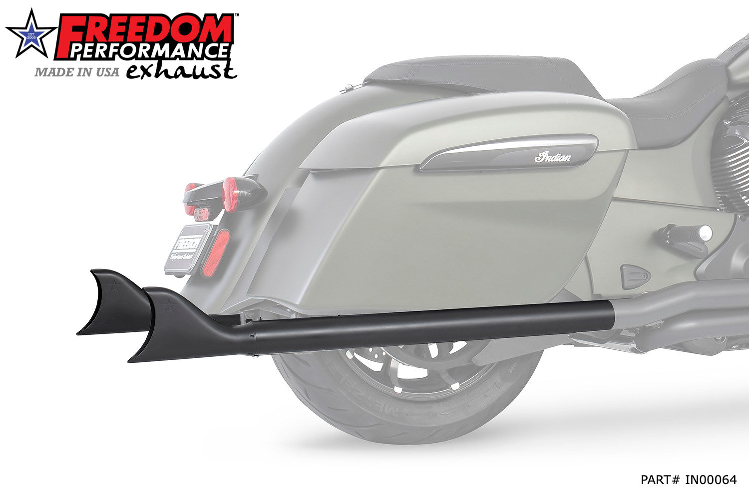 INDIAN CHIEFTAIN / ROADMASTER / SPRINGFIELD 2.5" SHARKTAIL SLIP-ONS  to Fit FREEDOM HEADERS Only