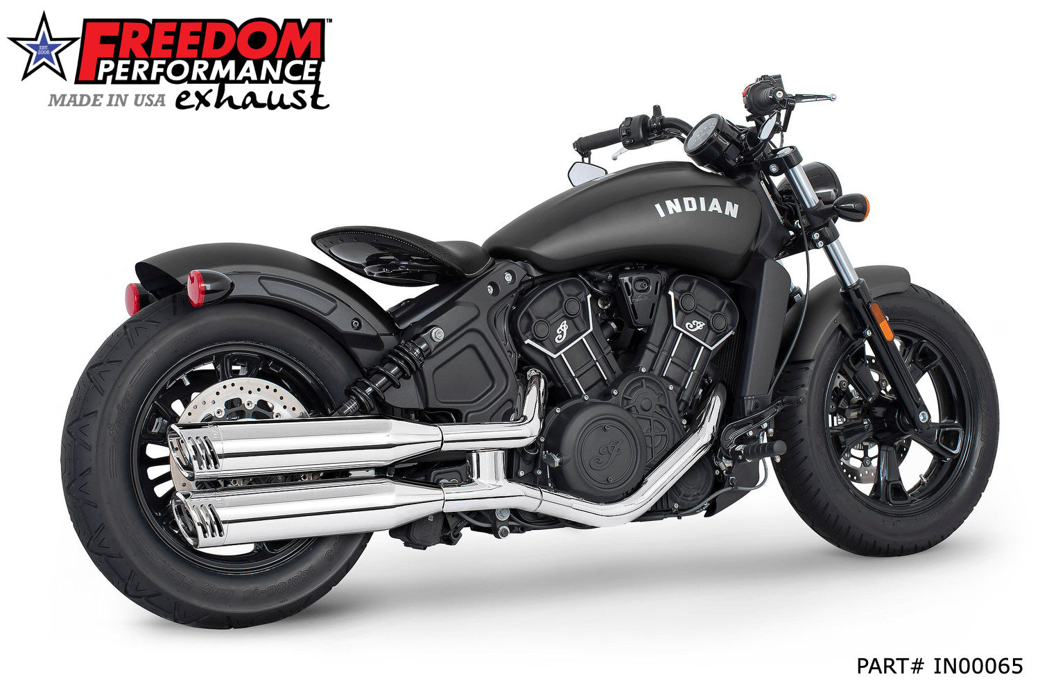 INDIAN SCOUT-ROGUE-BOBBER-SIXTY-SPORT FREEDOM 4" SLIP-ONS 2014-2024 Bundle