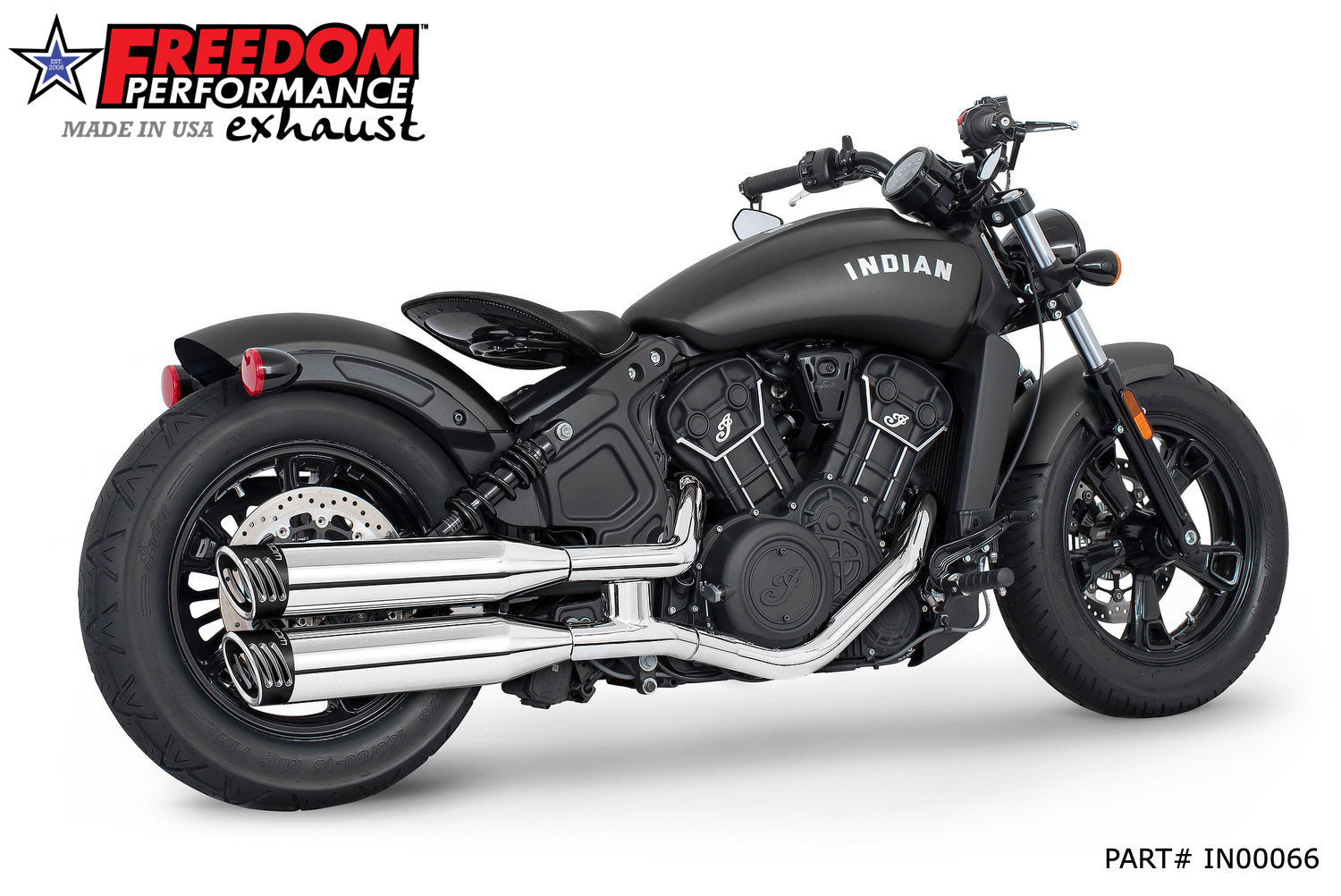 INDIAN SCOUT-ROGUE-BOBBER-SIXTY-SPORT FREEDOM 4" SLIP-ONS 2014-2024 Bundle