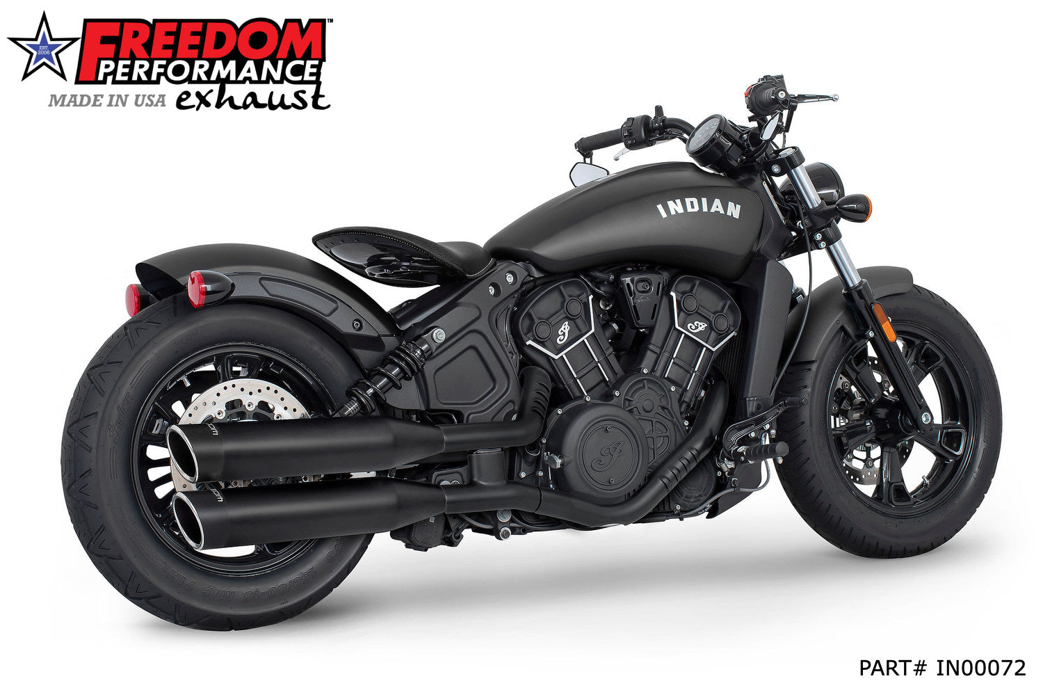 INDIAN SCOUT-ROGUE-BOBBER-SIXTY-SPORT FREEDOM 4" SLIP-ONS 2014-2024 Bundle