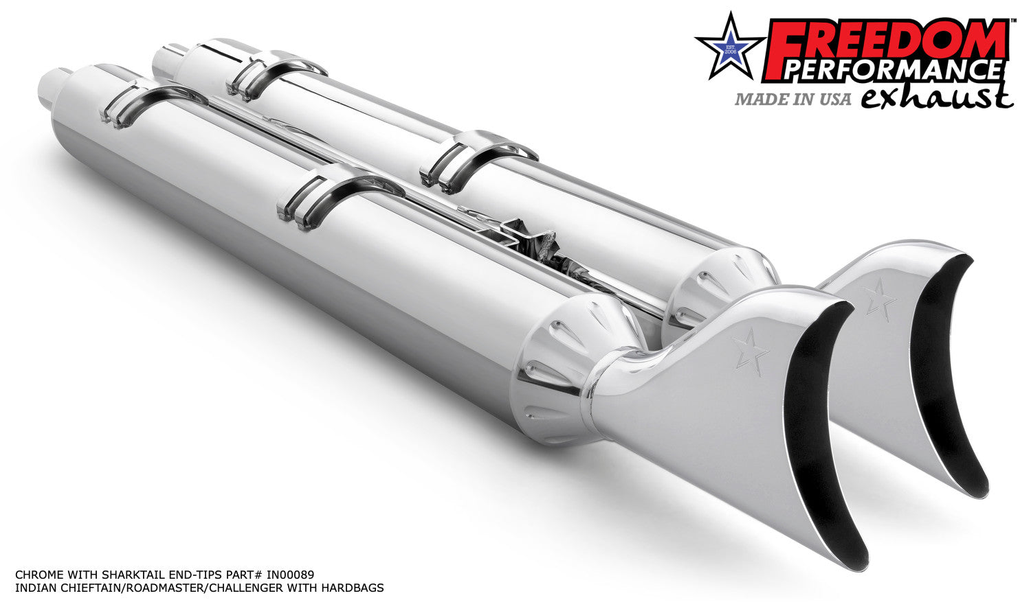 INDIAN 4" SLIP-ONS FOR CHIEFTAIN/ROADMASTER-CHALLENGER/PURSUIT/ELITE WITH HARD BAGS