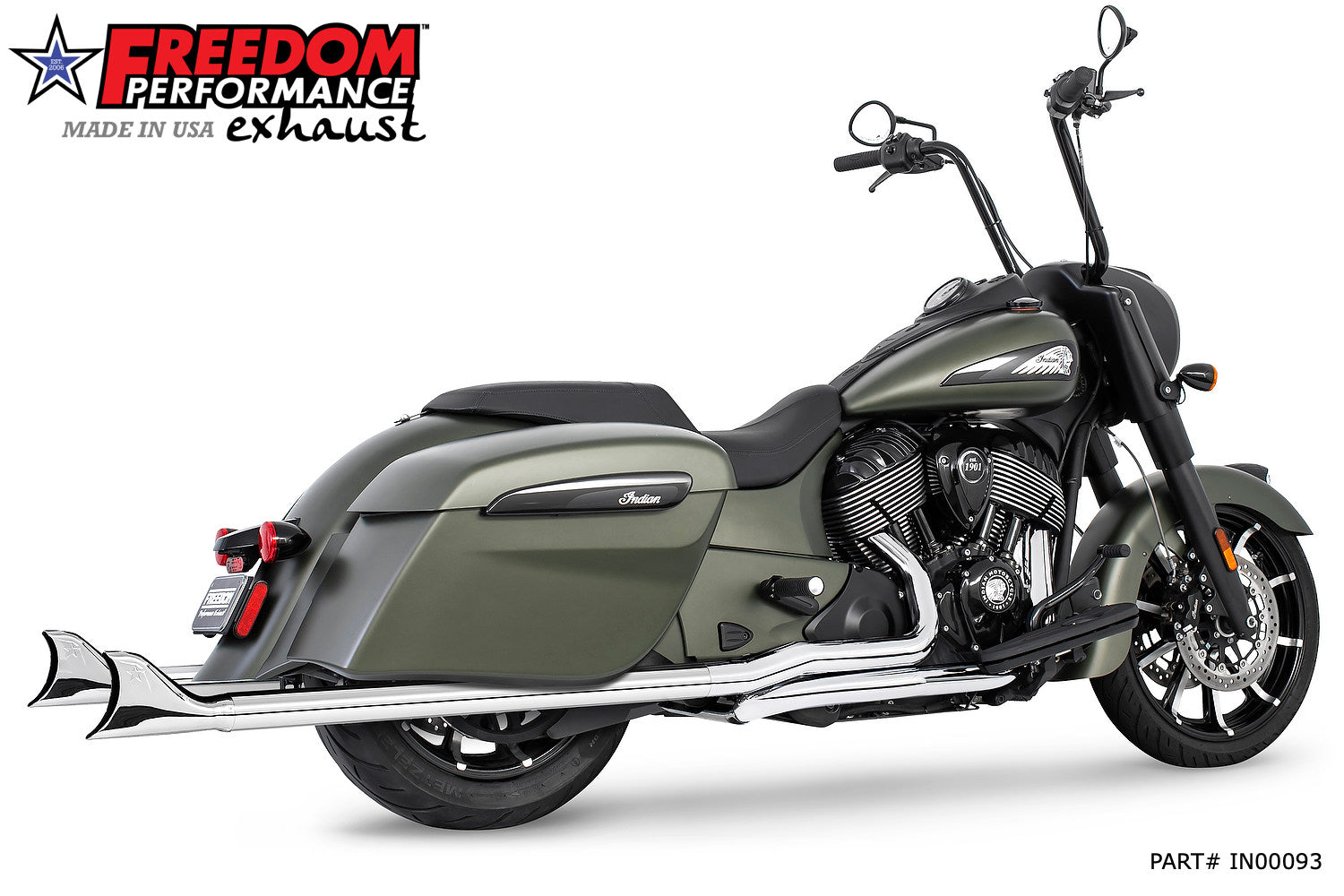 INDIAN CHIEFTAIN / ROADMASTER / SPRINGFIELD 2.5" SHARKTAIL SLIP-ONS  to Fit FREEDOM HEADERS Only