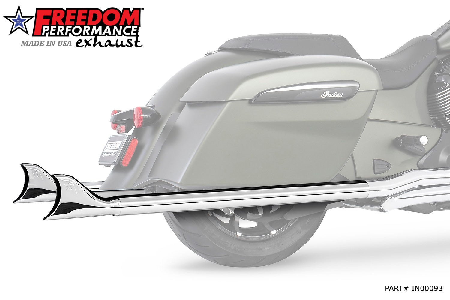 INDIAN CHIEFTAIN / ROADMASTER / SPRINGFIELD 2.5" SHARKTAIL SLIP-ONS  to Fit FREEDOM HEADERS Only