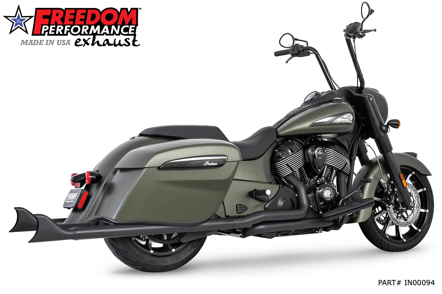 INDIAN CHIEFTAIN / ROADMASTER / SPRINGFIELD 2.5" SHARKTAIL SLIP-ONS  to Fit FREEDOM HEADERS Only